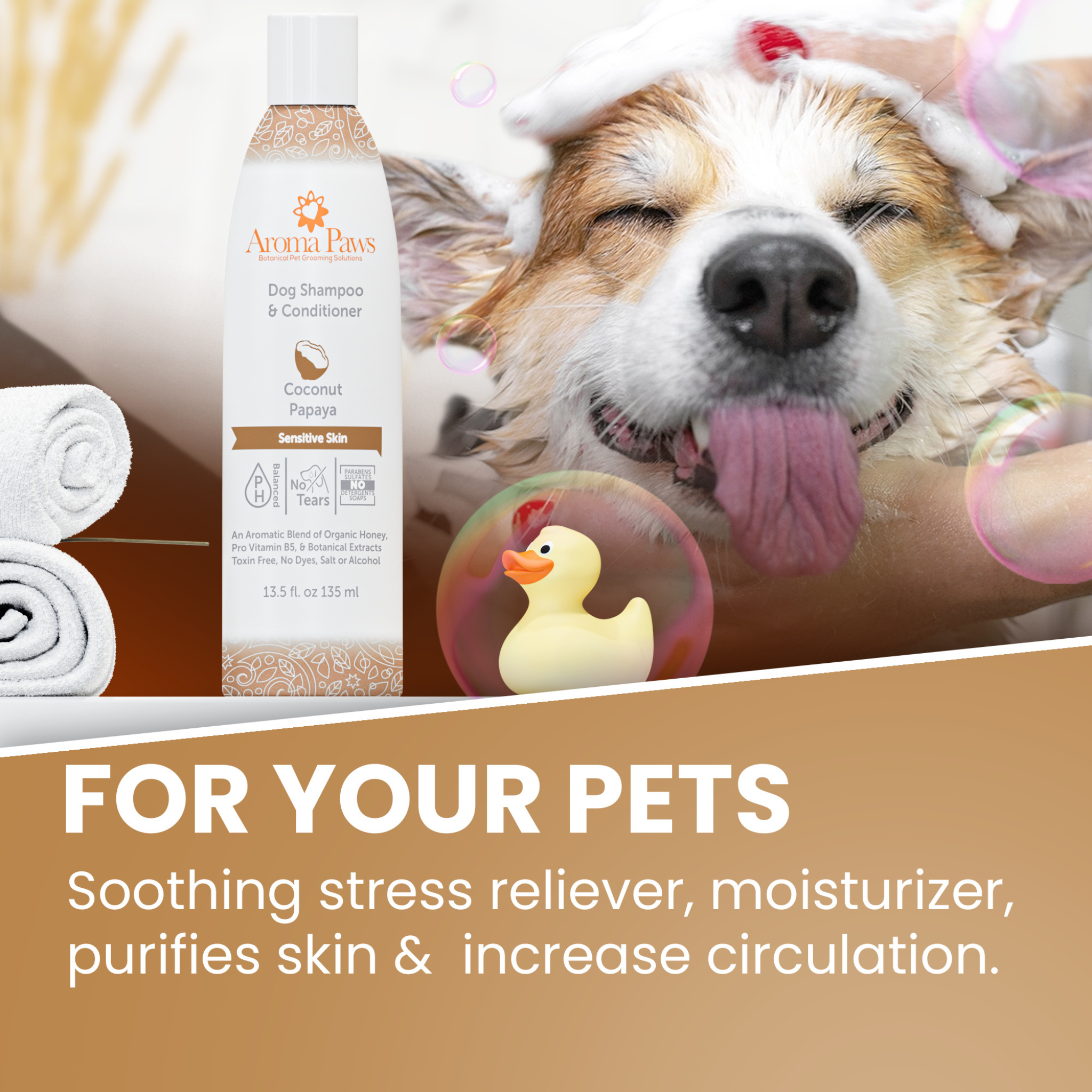 AROMA PAWS Dog - Coconut Papaya Sensitive Skin Shampoo 13.5 oz