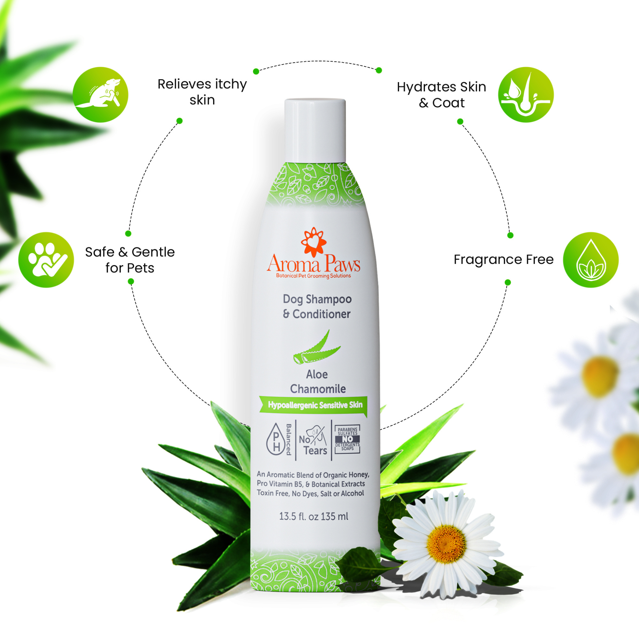 AROMA PAWS Dog - Aloe Chamomile Hypoallergenic Shampoo 13.5 oz