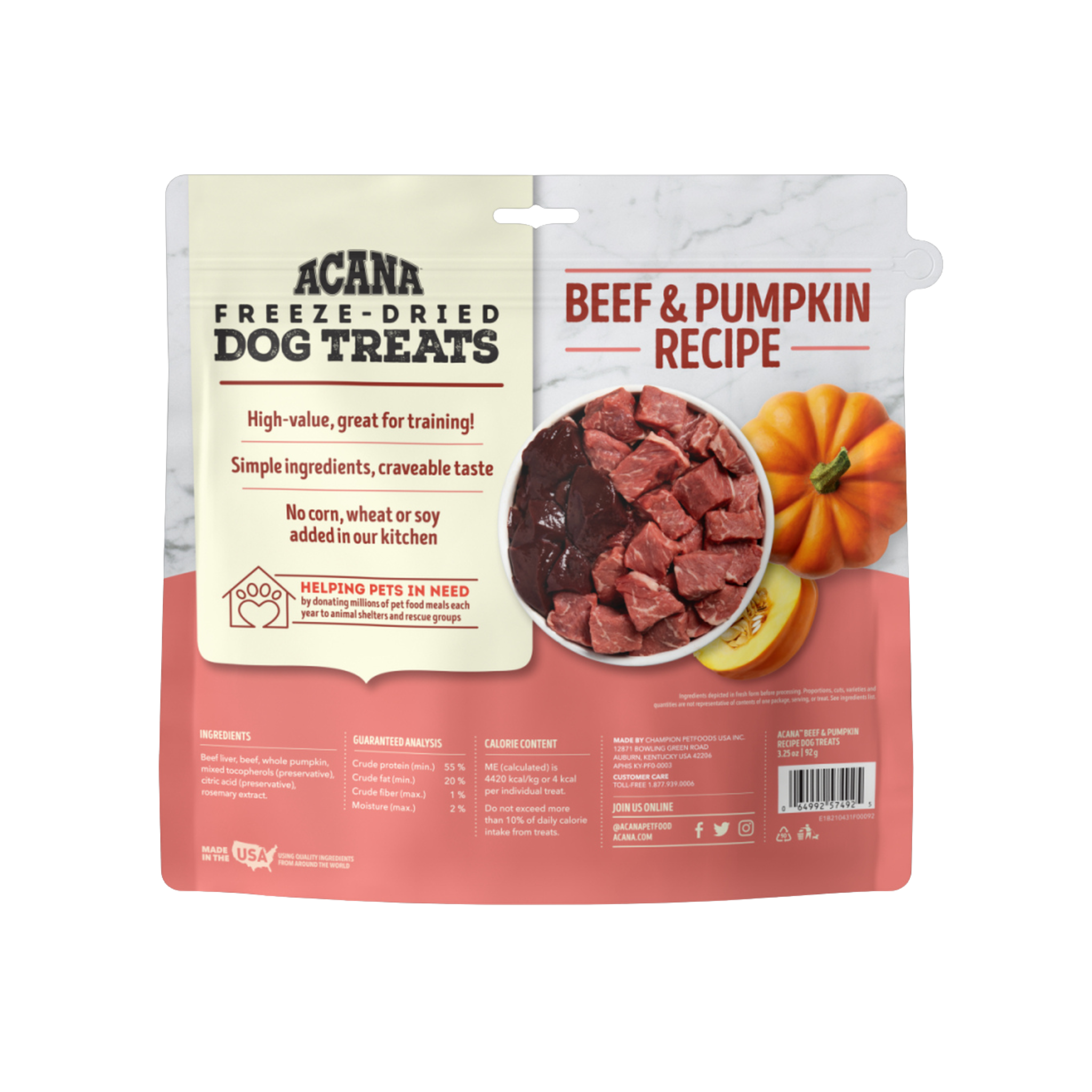 ACANA Dog - Singles Beef & Pumpkin Freeze-Dried Treats
