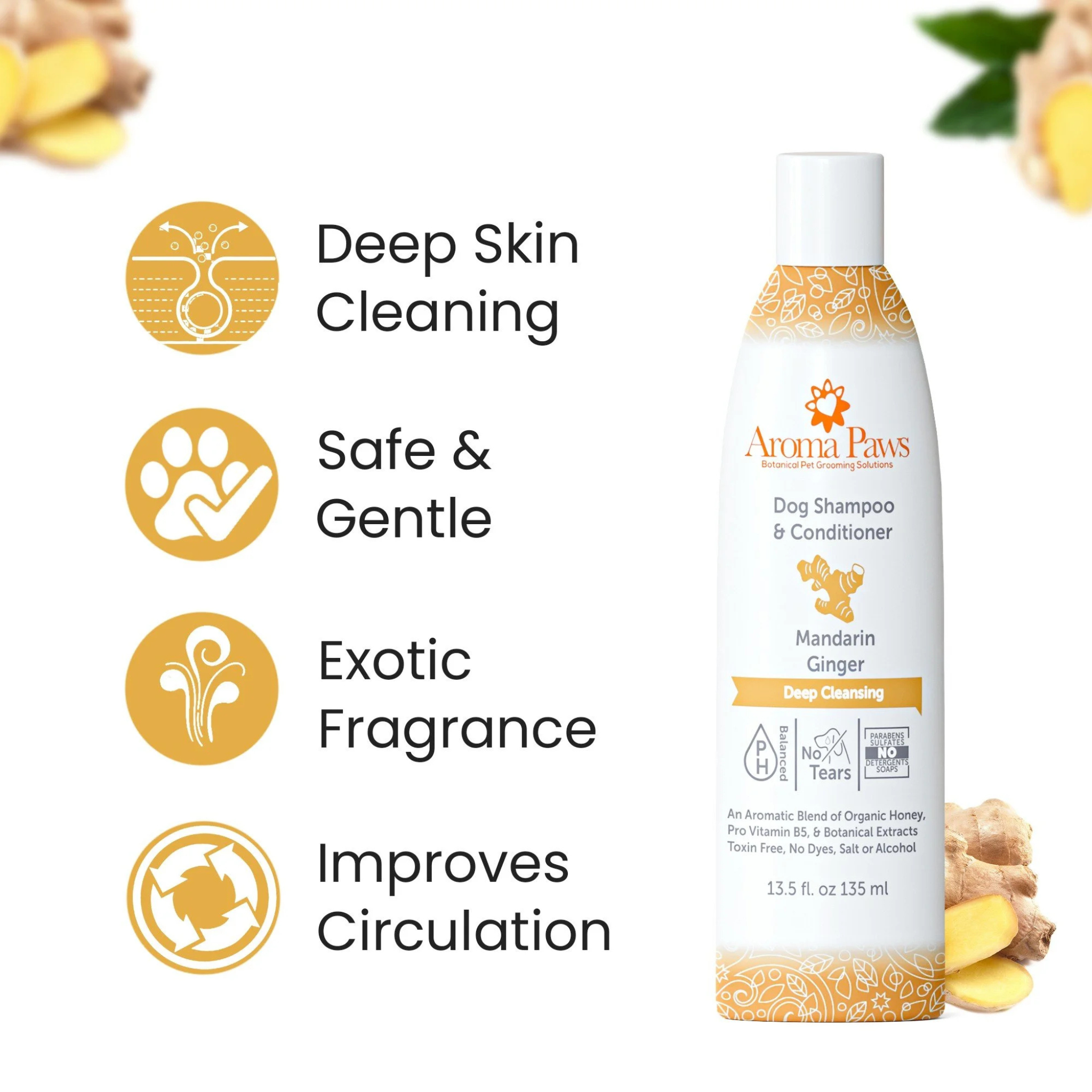 AROMA PAWS Dog - Mandarin Ginger Deep Cleansing Shampoo 13.5 oz