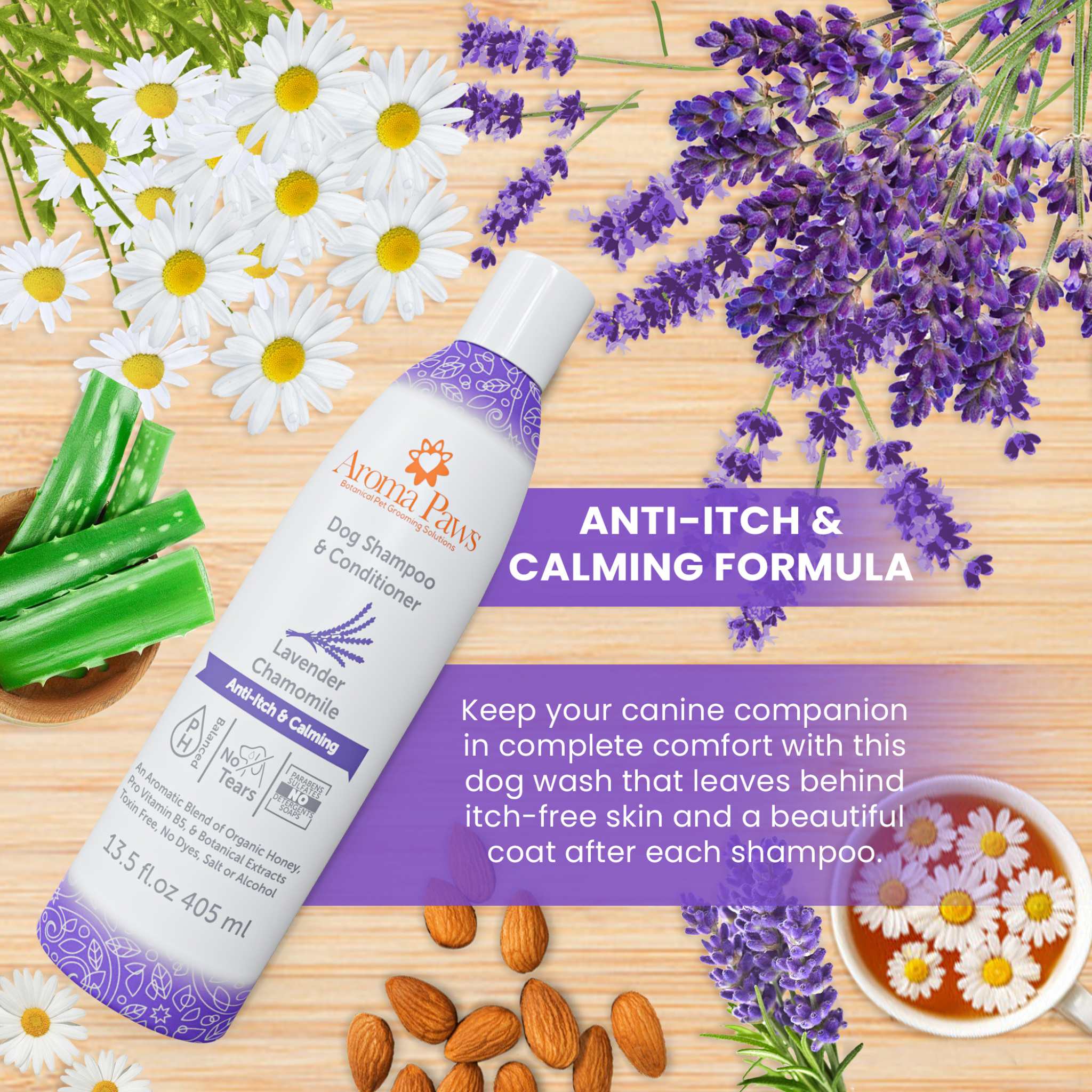 AROMA PAWS Dog - Lavender Chamomile Anti-Itch & Calming Shampoo 13.5 oz