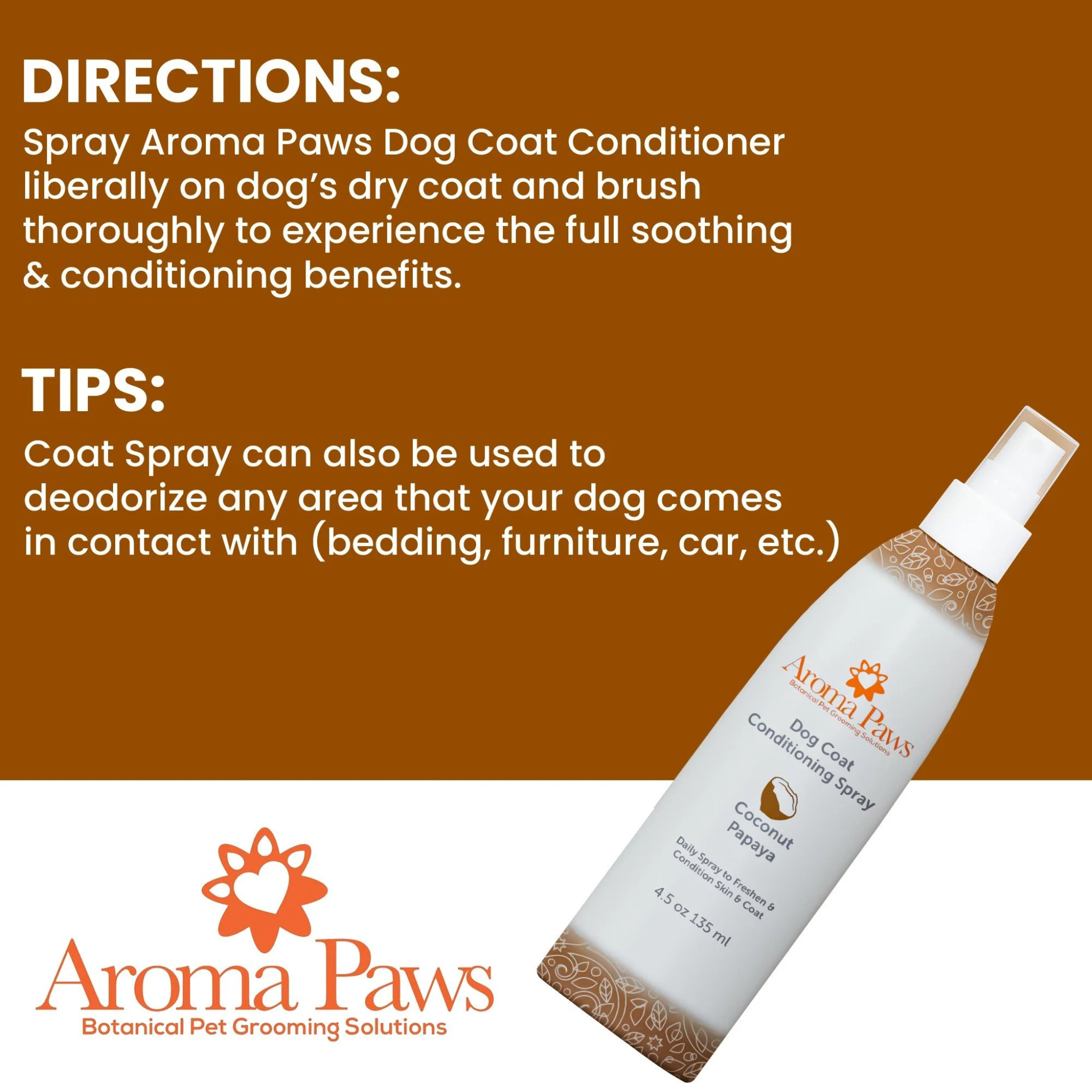 AROMA PAWS Dog - Coconut Papaya Coat Spray 4.5 oz