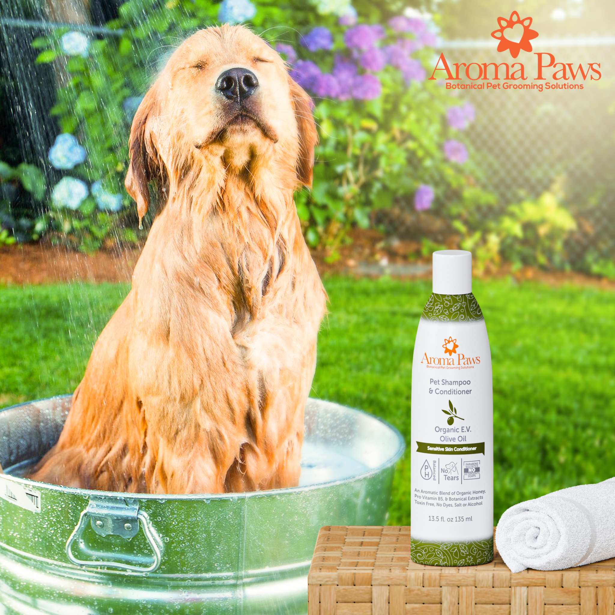 AROMA PAWS Dog - Organic Olive Oil Sensitive Skin Shampoo 13.5 oz
