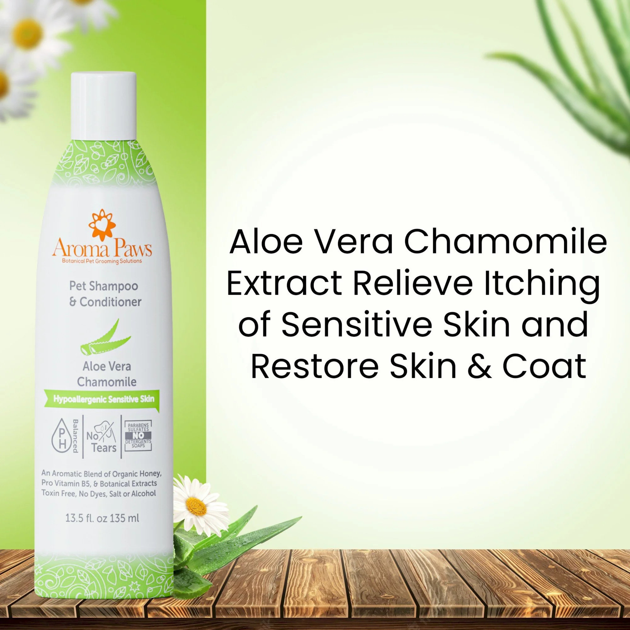 AROMA PAWS Dog - Aloe Chamomile Hypoallergenic Shampoo 13.5 oz