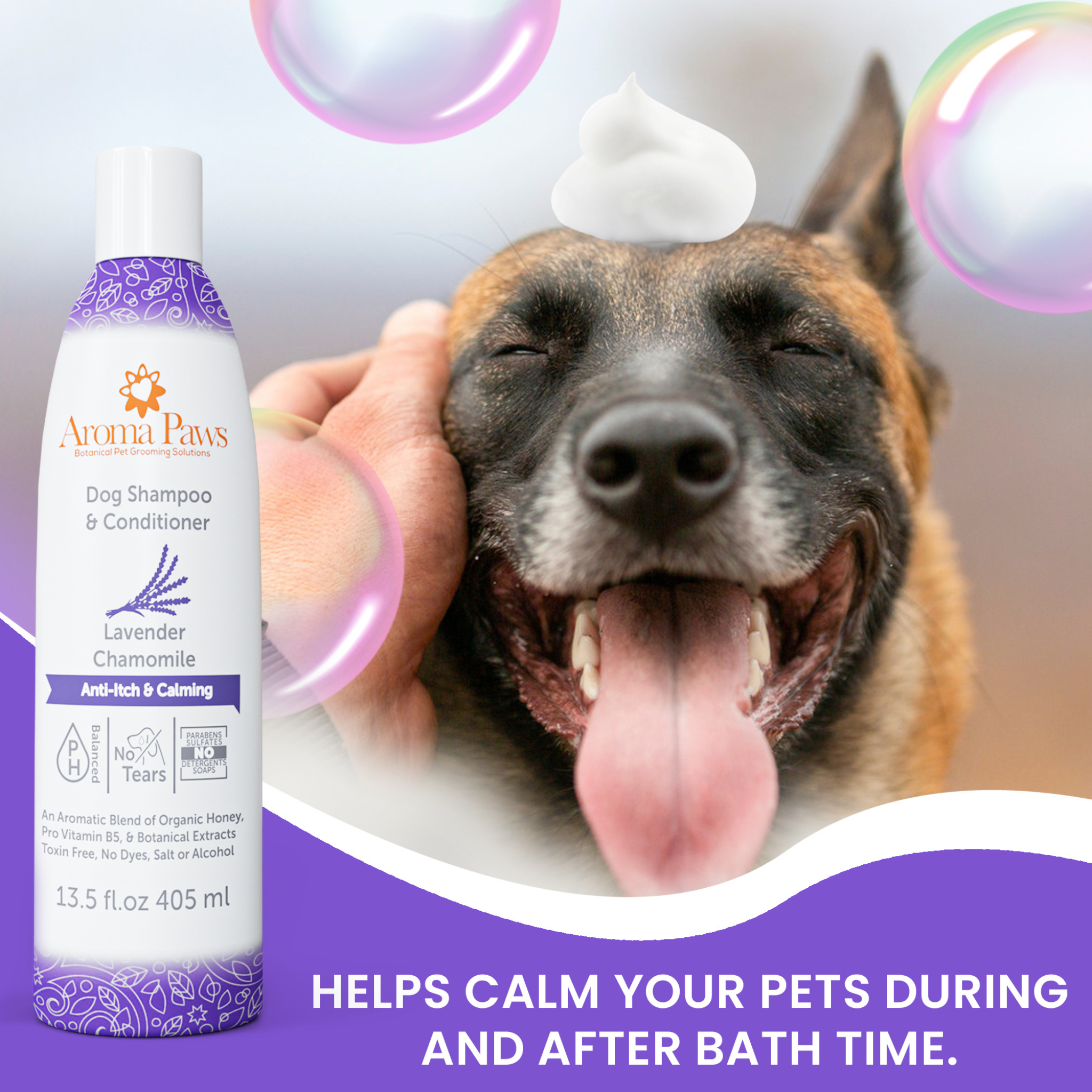 AROMA PAWS Dog - Lavender Chamomile Anti-Itch & Calming Shampoo 13.5 oz
