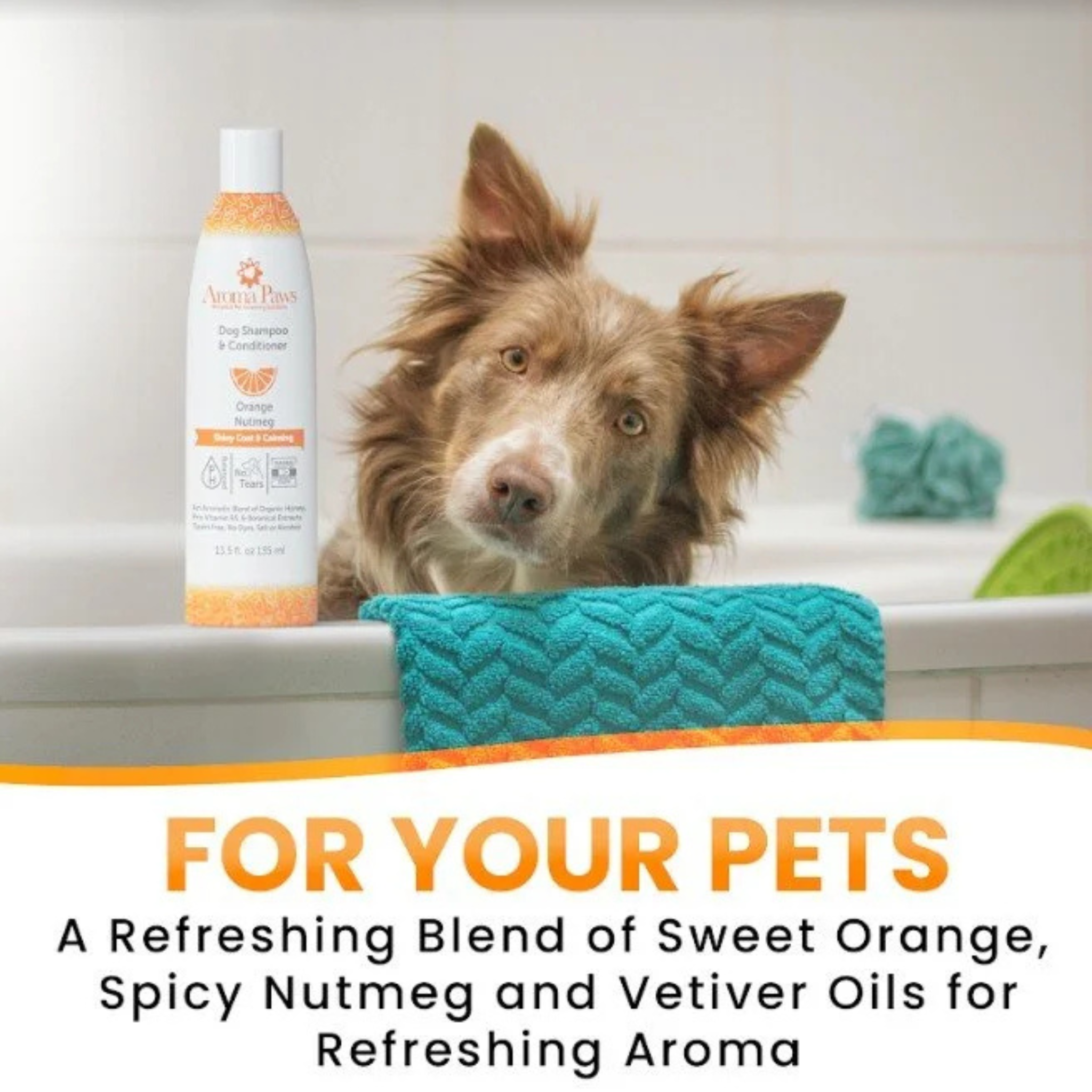 AROMA PAWS Dog - Orange Nutmeg Shiny Coat Shampoo  13.5 oz