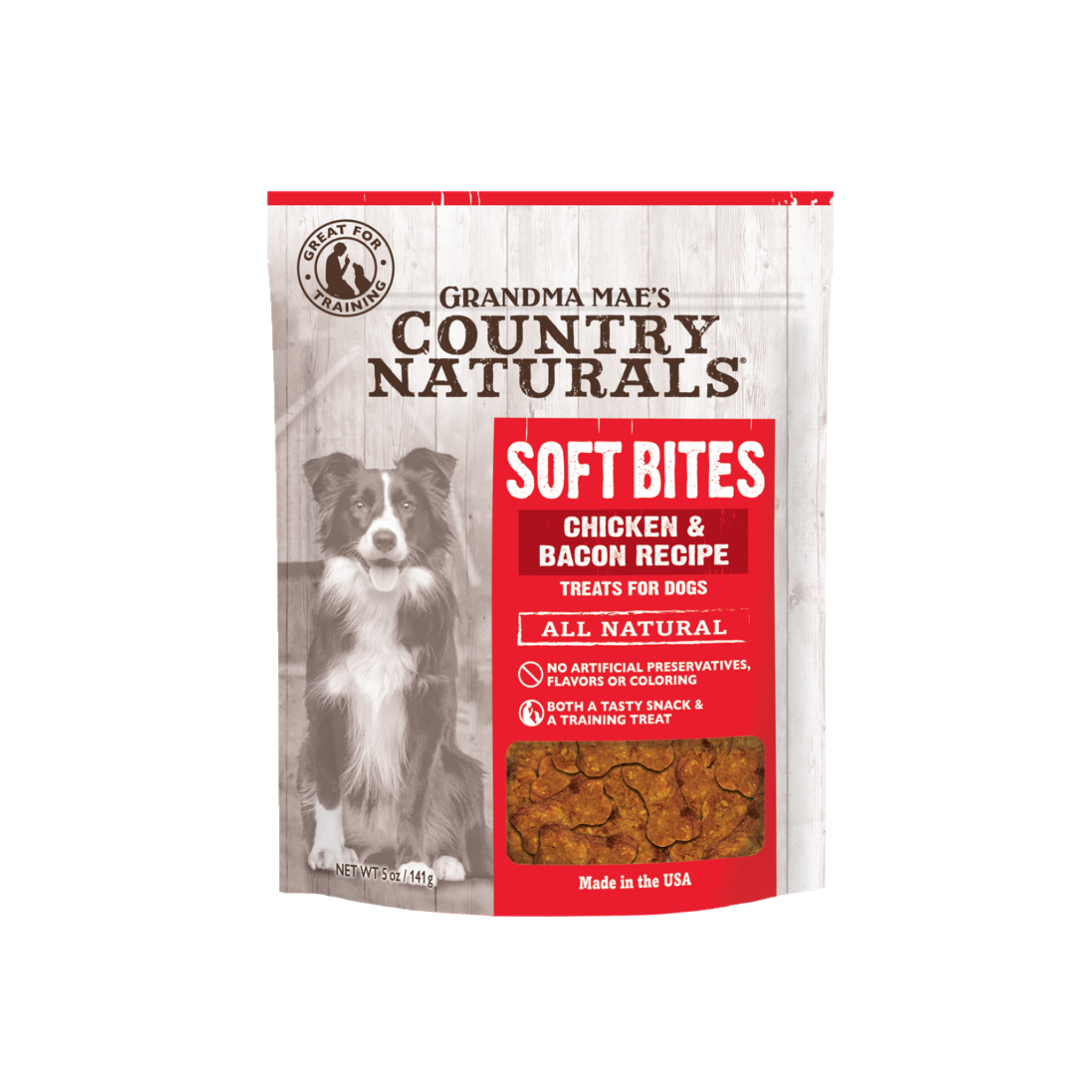 GRANDMA MAE'S COUNTRY NATURALS Dog - Soft Bites Chicken & Bacon 5 oz