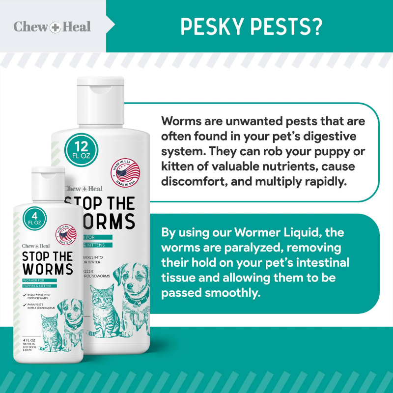 CHEW+HEAL Dog & Cat - Stop The Worms 4oz