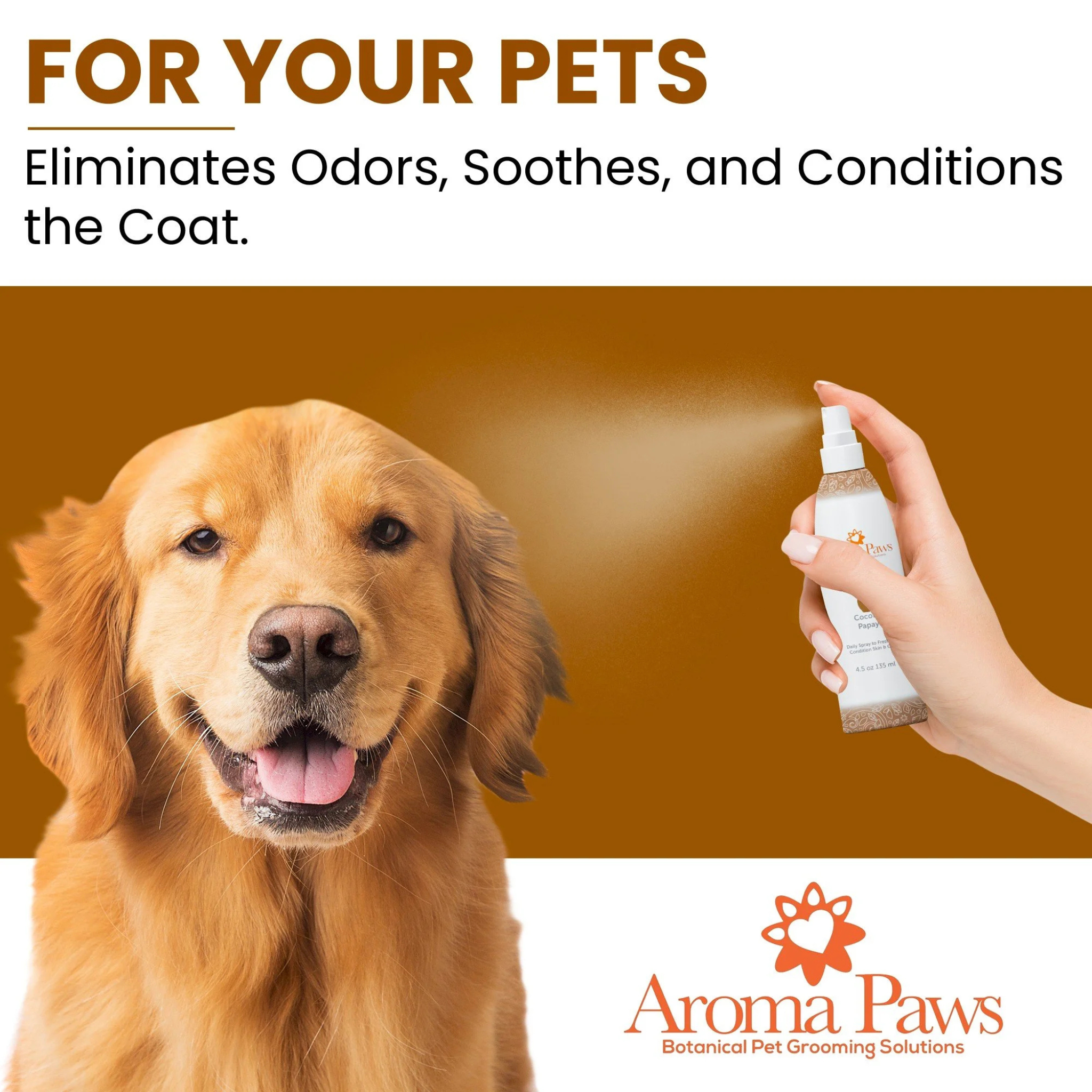 AROMA PAWS Dog - Coconut Papaya Coat Spray 4.5 oz