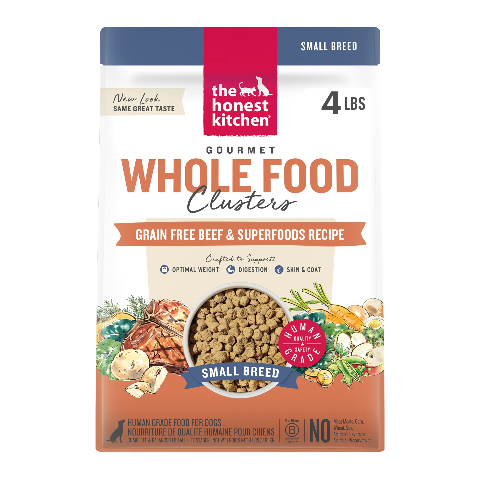 THE HONEST KITCHEN Dog - Grain Free Beef Whole Food Clusters Kibble 5 lb