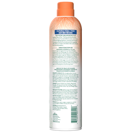 TROPICLEAN Dog - Natural Flea & Tick Home Easy Mist Spray 14 oz