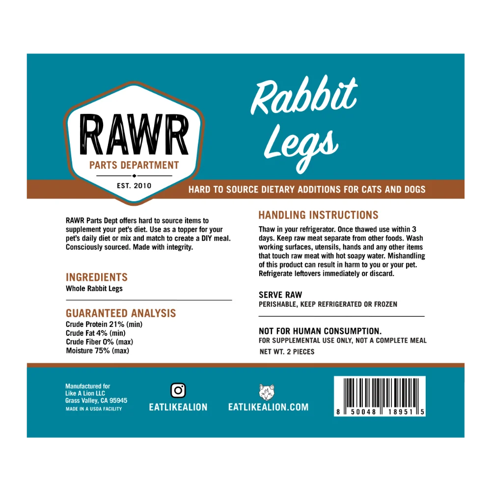 RAWR Dog - Frozen Rabbit Leg