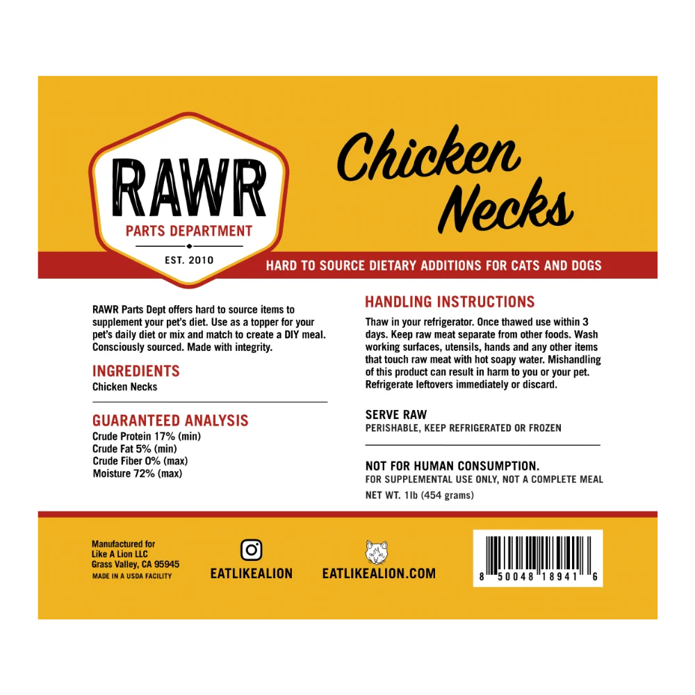 RAWR Dog - Frozen Chicken Neck