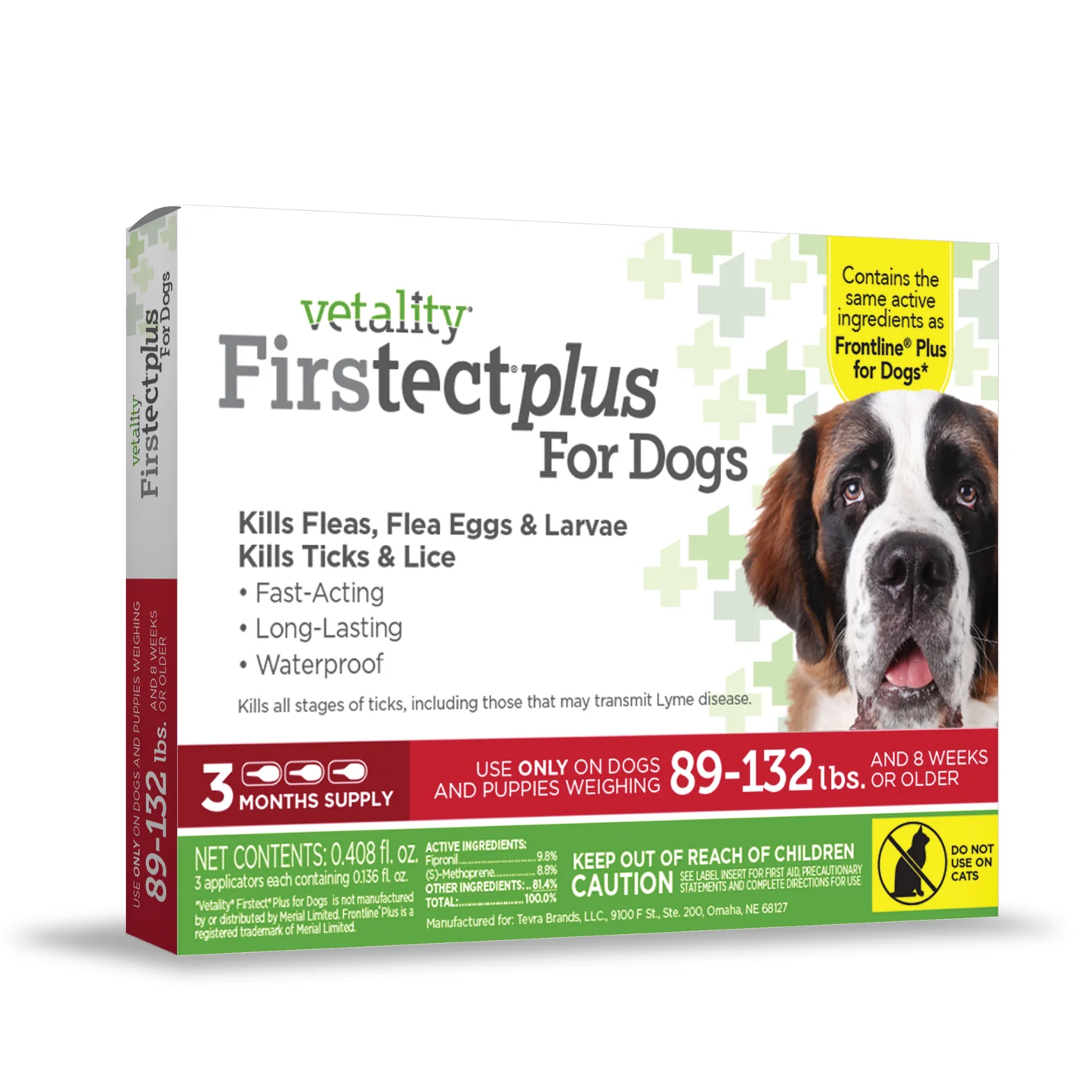 VETALITY - Firstectplus for Dogs 89-132 lbs - Flea & Tick Topical - XL Dogs