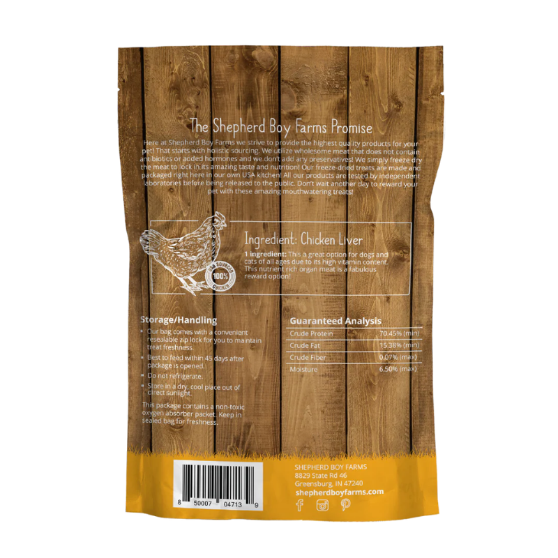 Shepherd Boy Farms Free Dried Chicken Liver