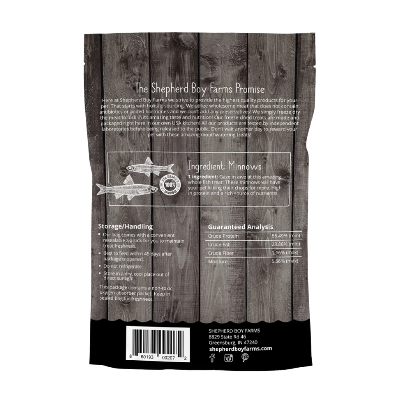 Shepherd Boy Farms Freeze Dried Minnows