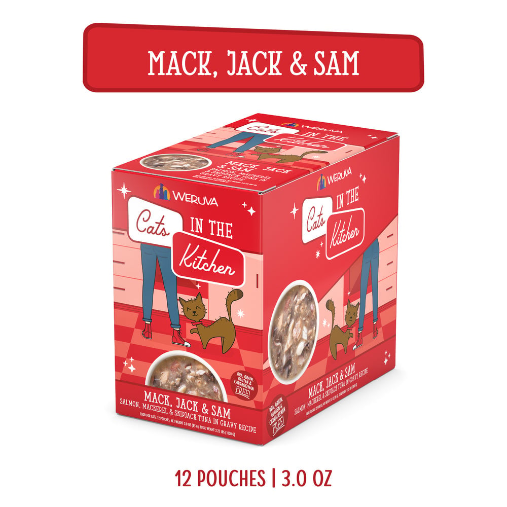 CATS IN THE KITCHEN CAT GRAIN FREE CLASSIC MACK JACK & SAM 3OZ POUCH