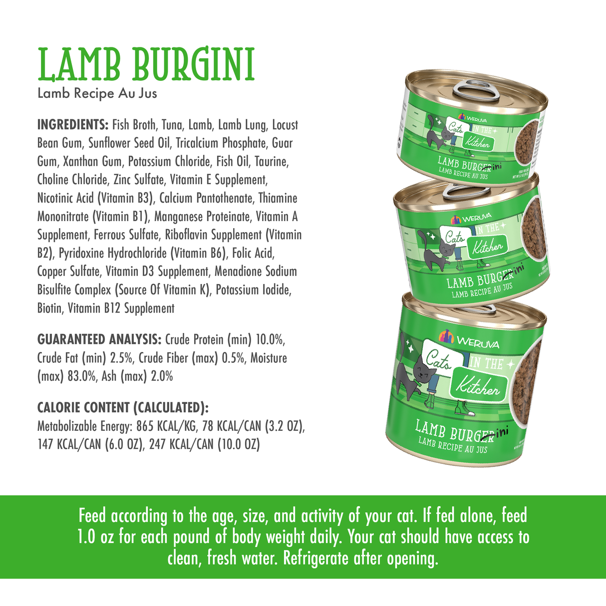 CATS IN THE KITCHEN LAMB BURGER-INI 3.2OZ