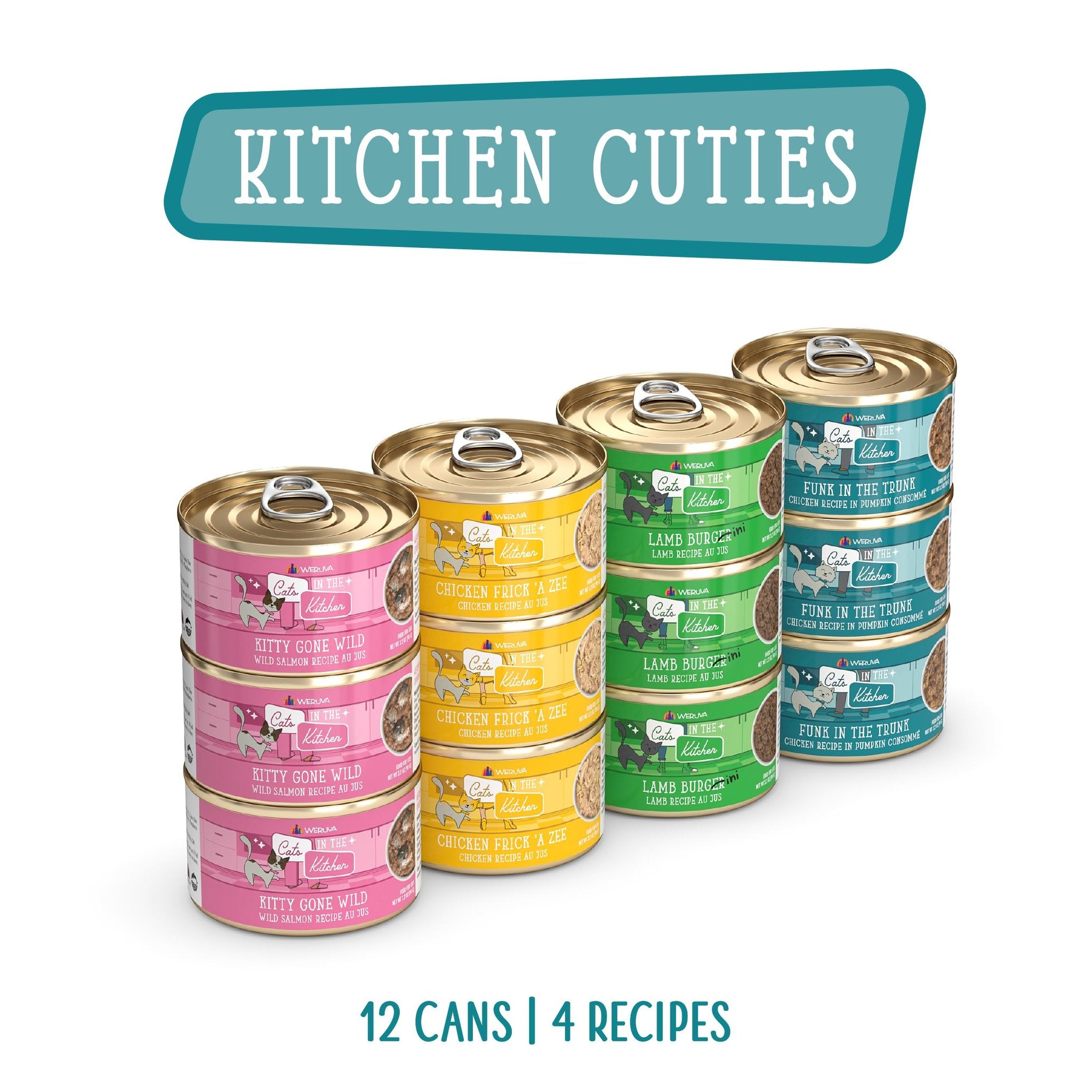 Cats in the Kitchen Originals Kitchen Cuties Variety Pack Wet Cat Food, 3.2 Oz Case of 12