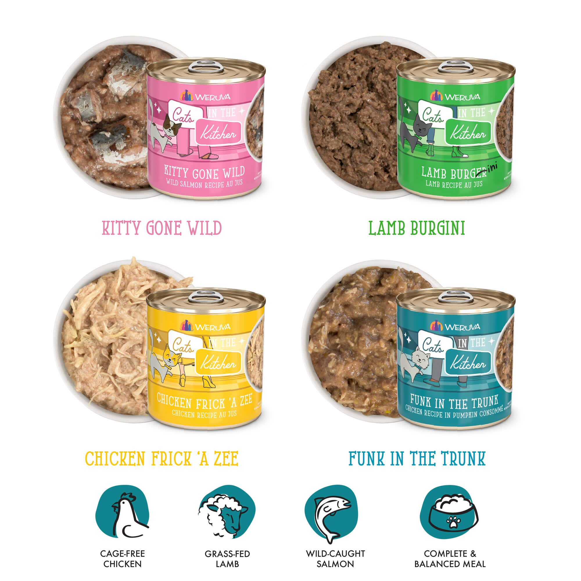 Cats in the Kitchen Originals Kitchen Cuties Variety Pack Wet Cat Food, 3.2 Oz Case of 12