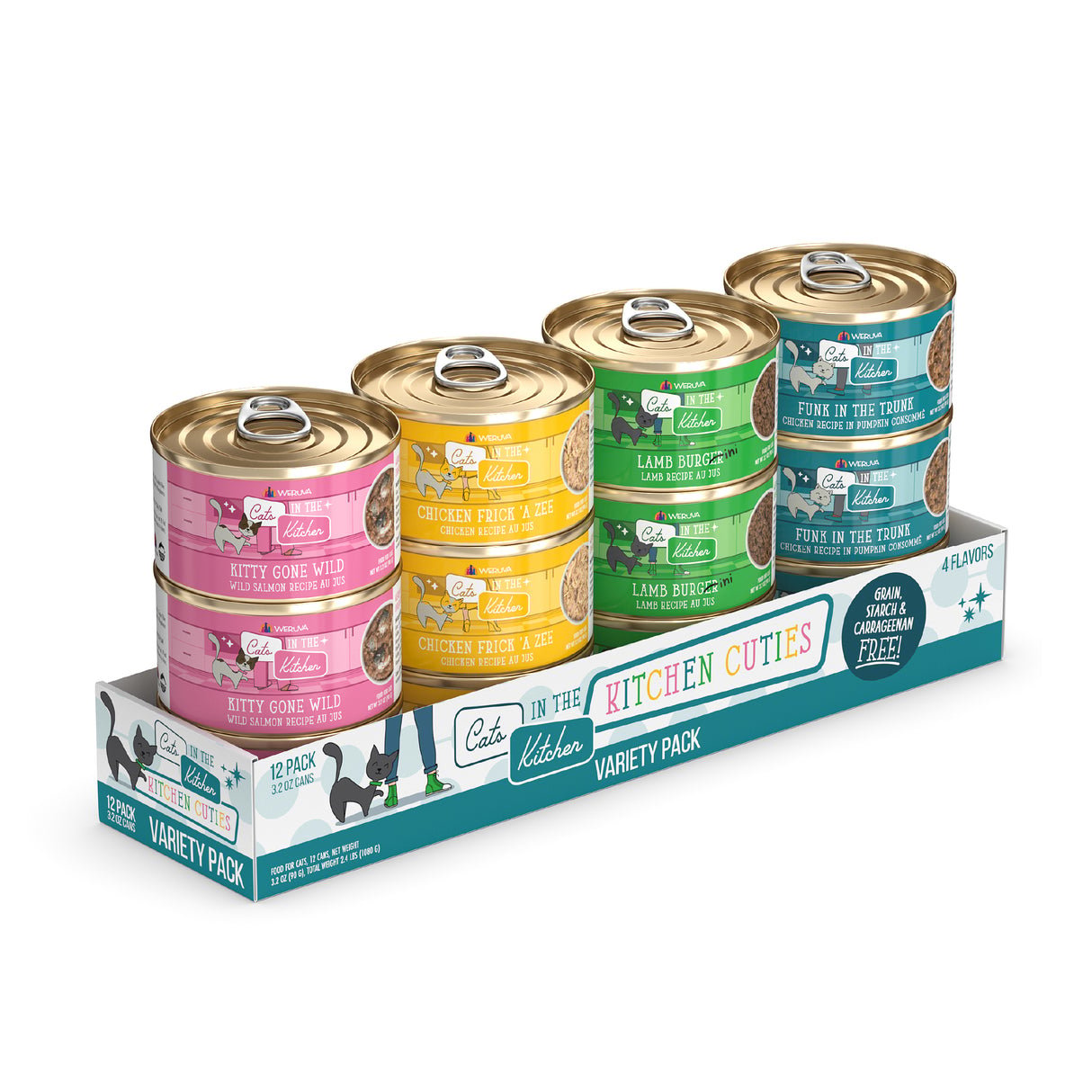 Cats in the Kitchen Originals Kitchen Cuties Variety Pack Wet Cat Food, 3.2 Oz Case of 12