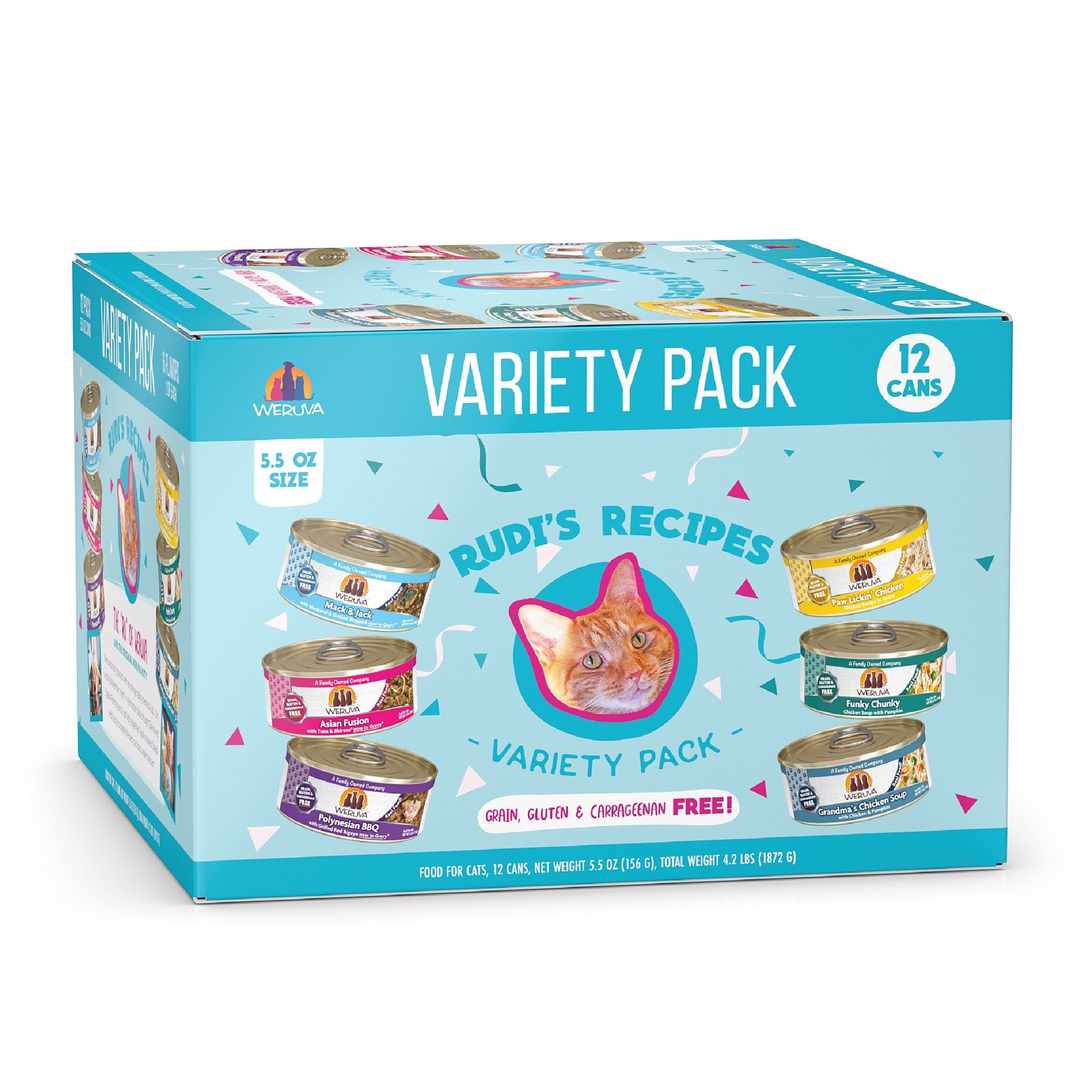 Classics Rudi's Recipes Variety Pack Wet Cat Food, 5.5 Oz., Count of 12