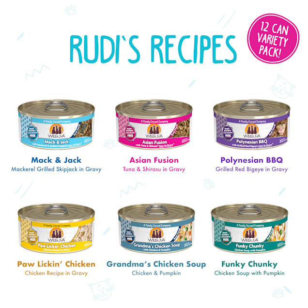 Classics Rudi's Recipes Variety Pack Wet Cat Food, 5.5 Oz., Count of 12