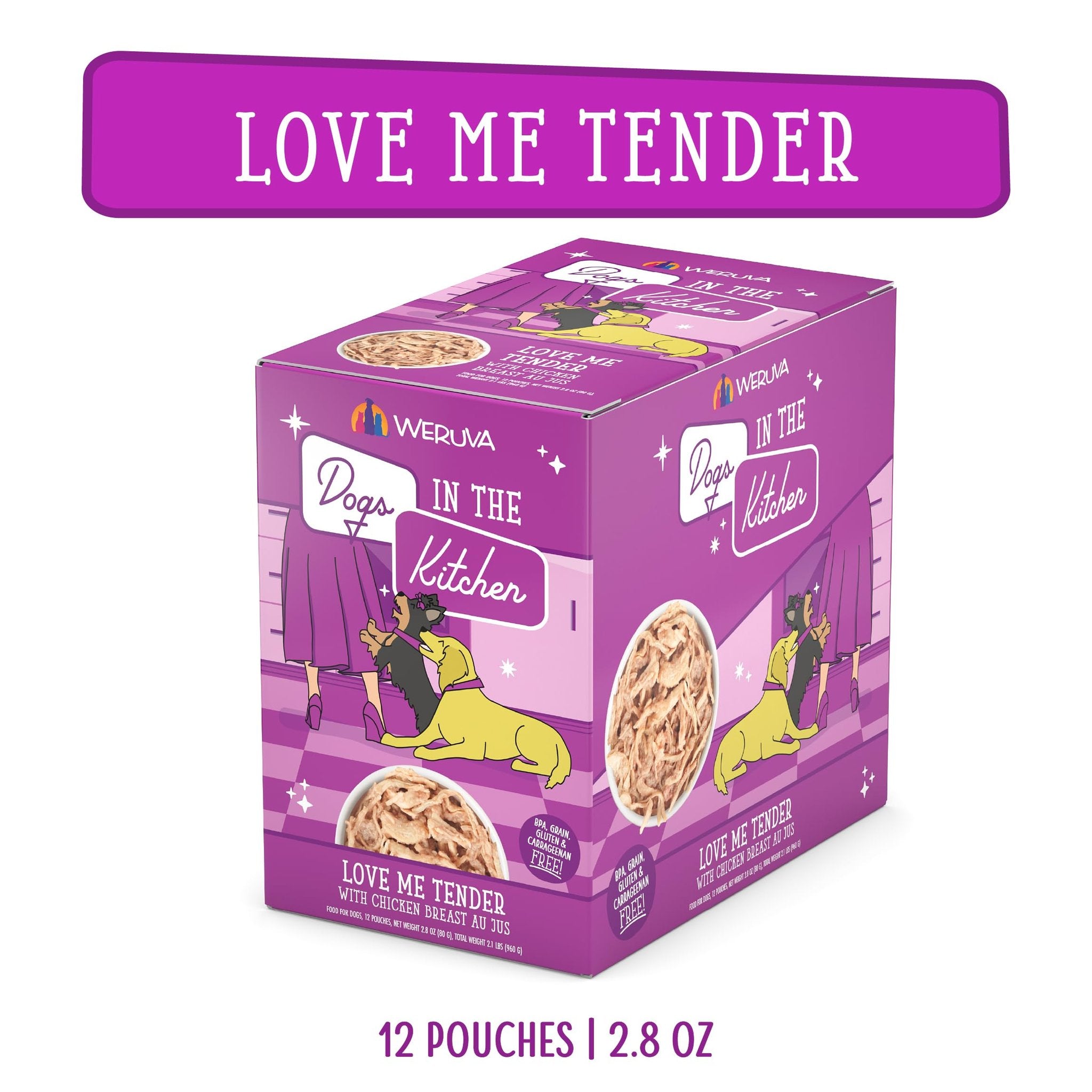 DOGS IN THE KITCHEN DOG CLASSIC LOVE ME TENDER 2.8OZ POUCH
