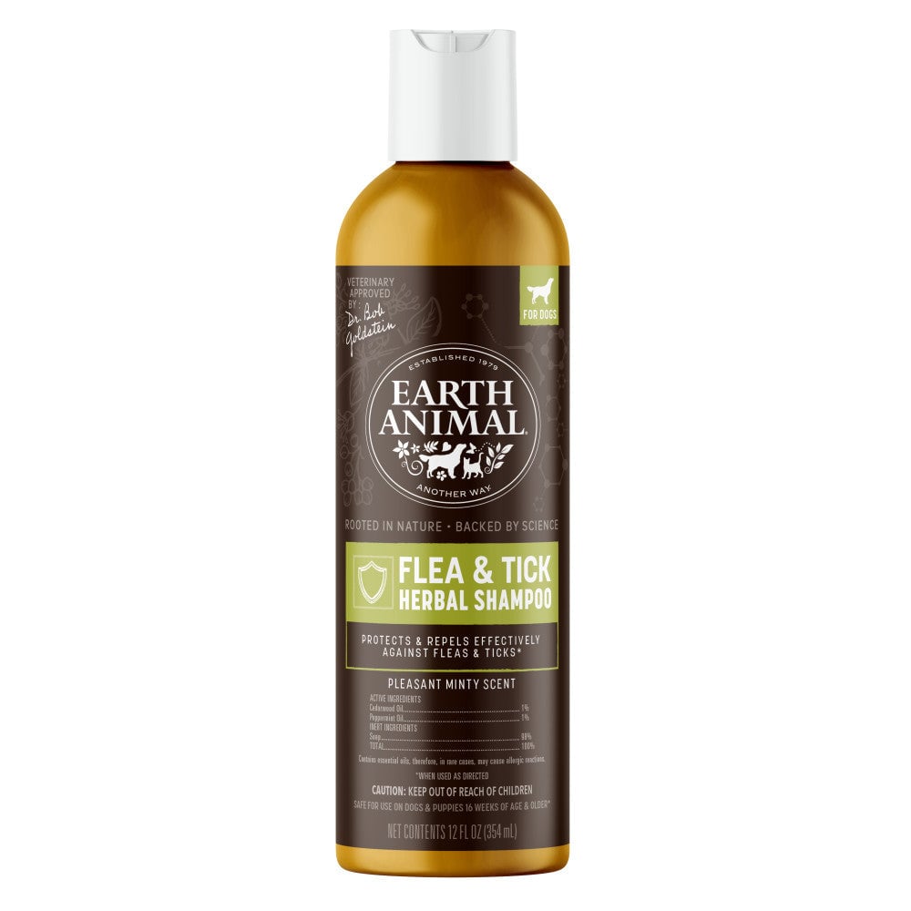EARTH ANIMAL DOG APOTHECARY NATURAL FLEA & TICK HERBAL SHAMPOO 12OZ