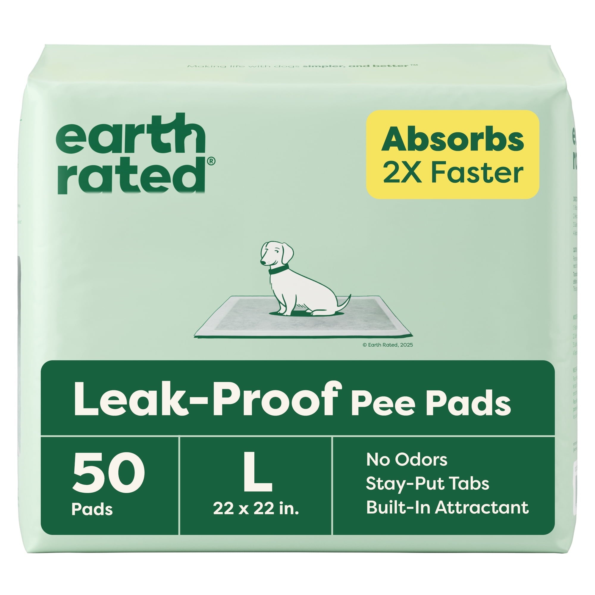 EARTH RATED DOG - Puppy Pee Pads - Large 22x23