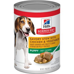 HILLS SCIENCE DIET Dog - Puppy Savory Stew Chicken & Vegetables Canned Food 12.5 oz