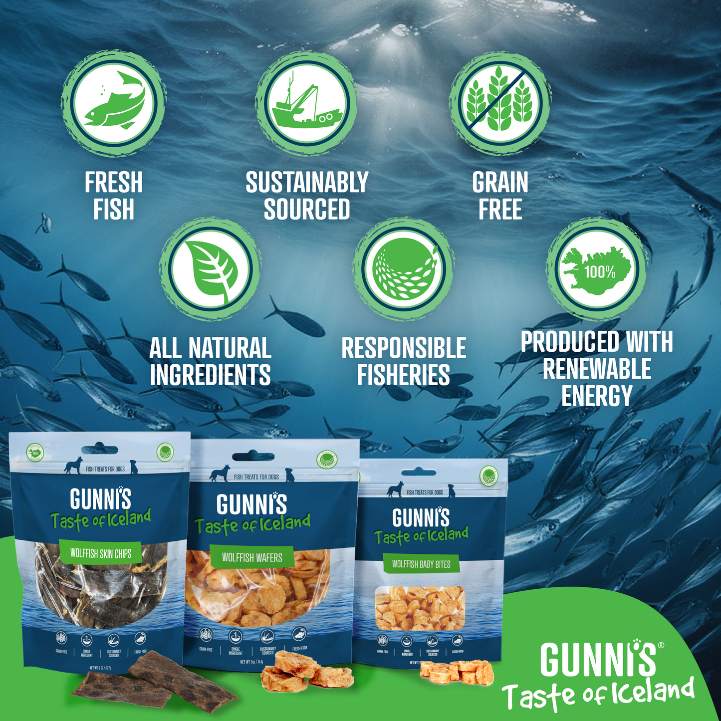 GUNNI'S DOG WOLFFISH SKIN SHORTIES 2.5OZ