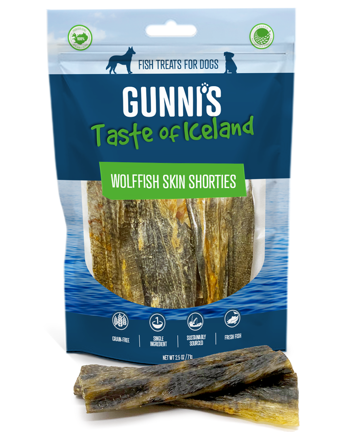 GUNNI'S DOG WOLFFISH SKIN SHORTIES 2.5OZ