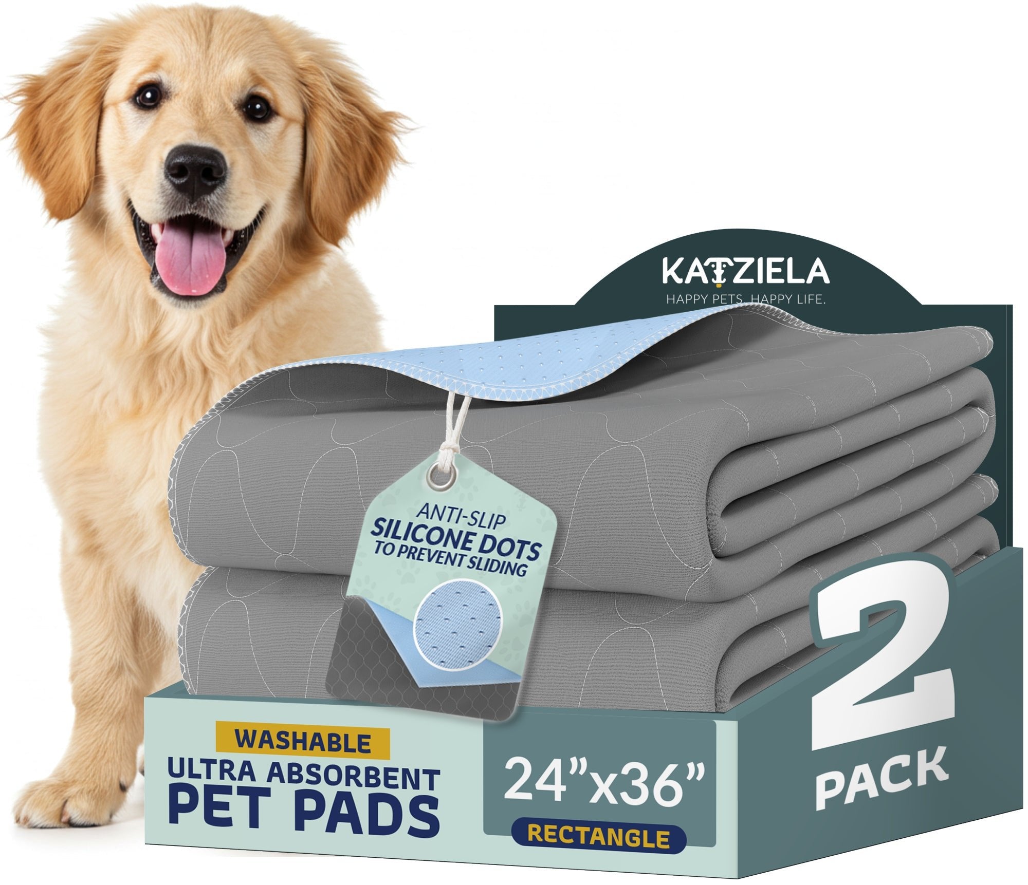 Katziela Waterproof Washable Pee Pads - 2436 Hexagon