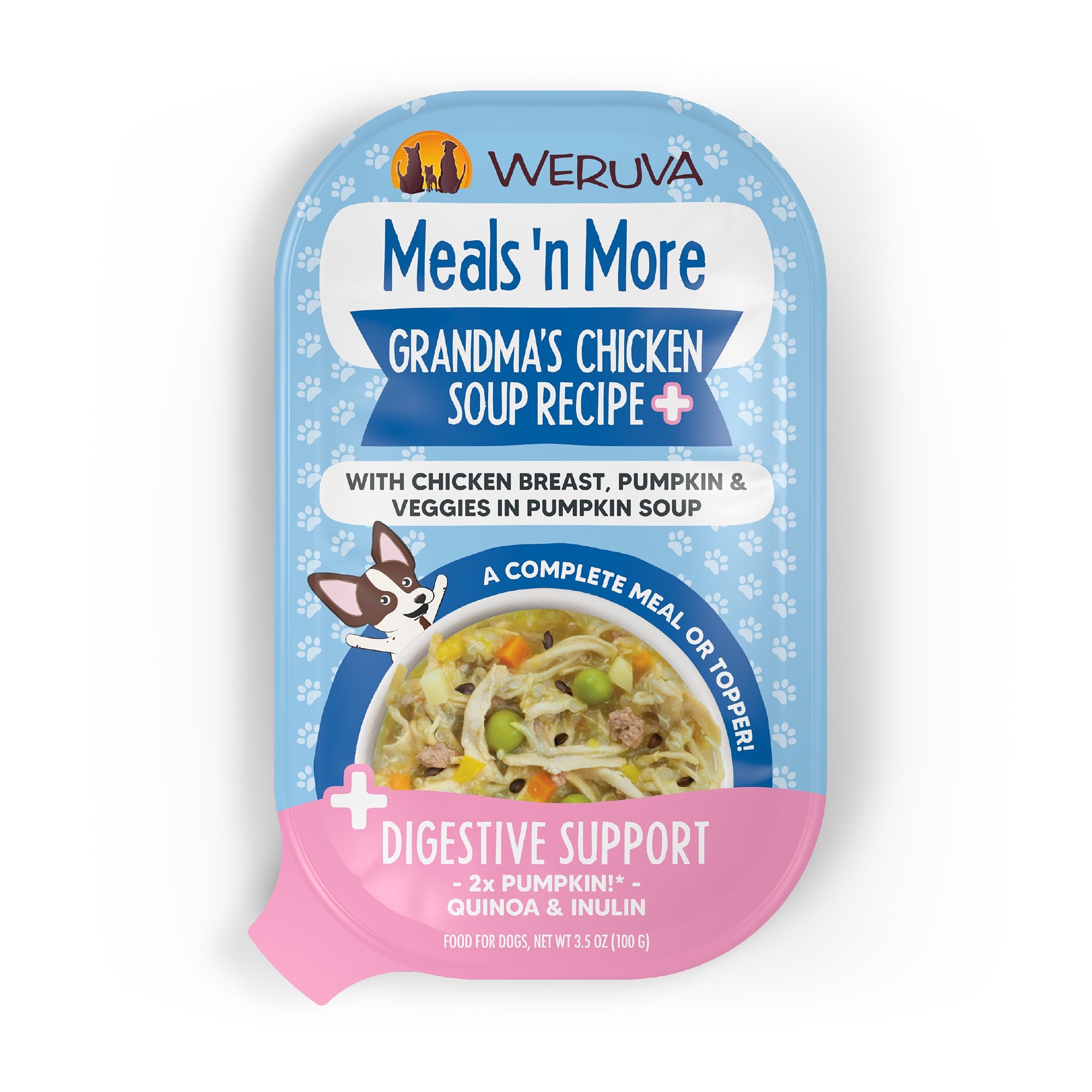Meals 'n More Grandma's Chicken Soup with Chicken Breast & Veggies in Pumpkin Soup Wet Dog Food 3.5 Oz.