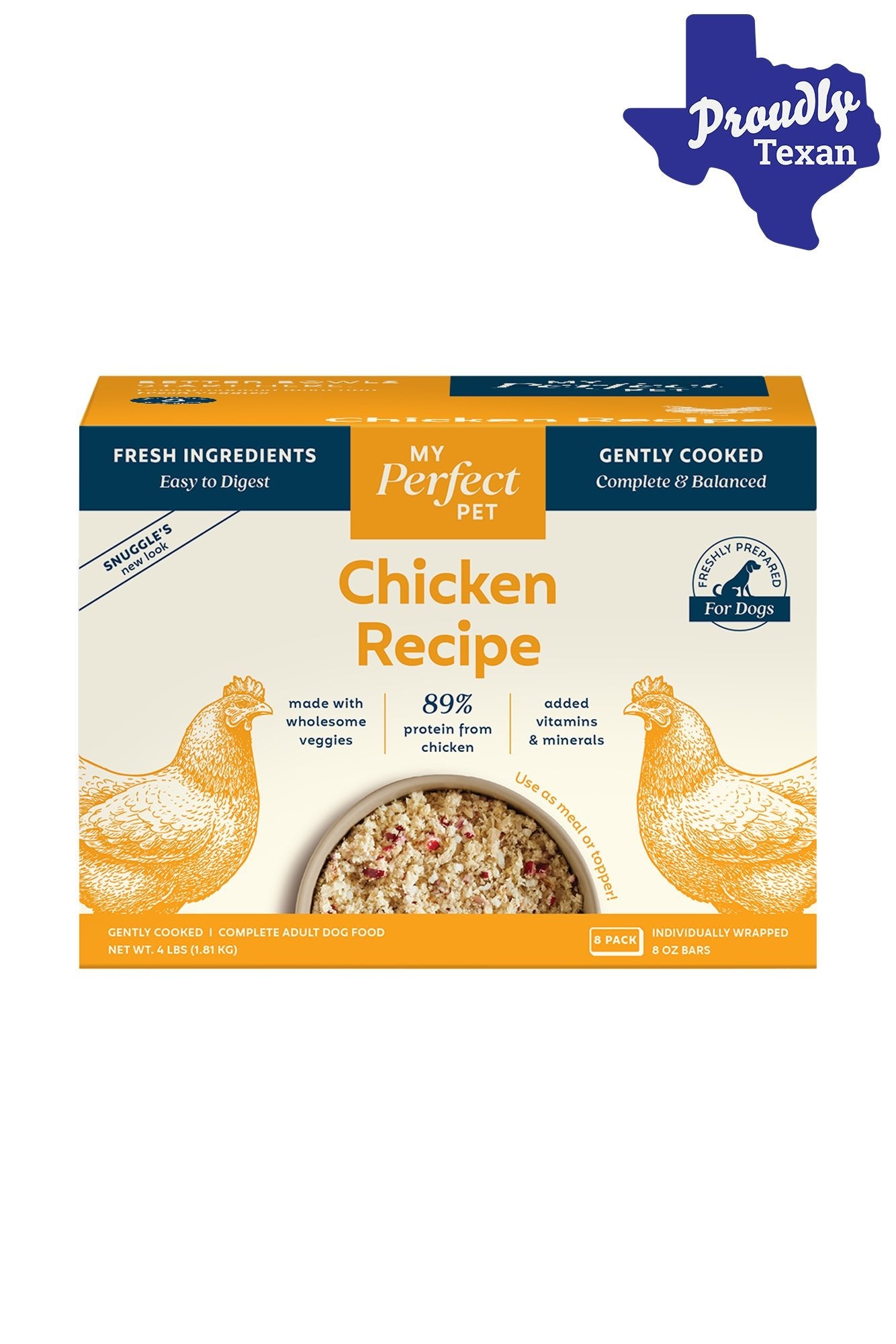 MY PERFECT PET DOG FROZEN SNUGGLES CHICKEN & RICE 4LBS