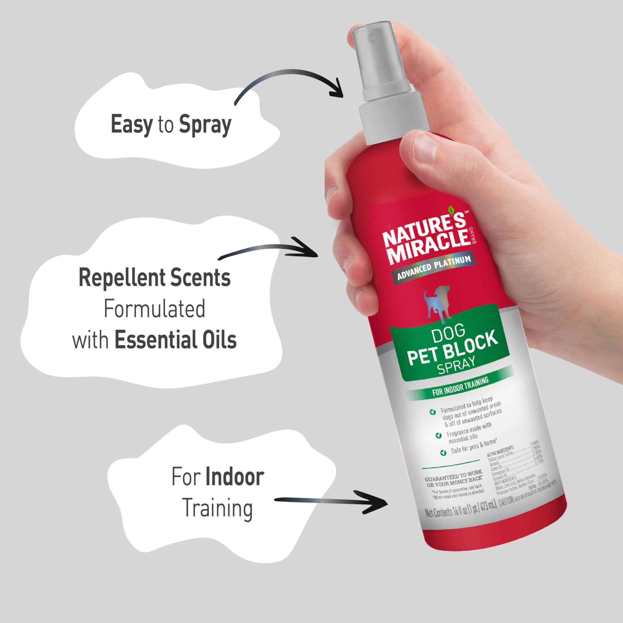 Nature's Miracle Advanced Platinum Dog Pet Block Repellent Spray, 16 fl. oz.