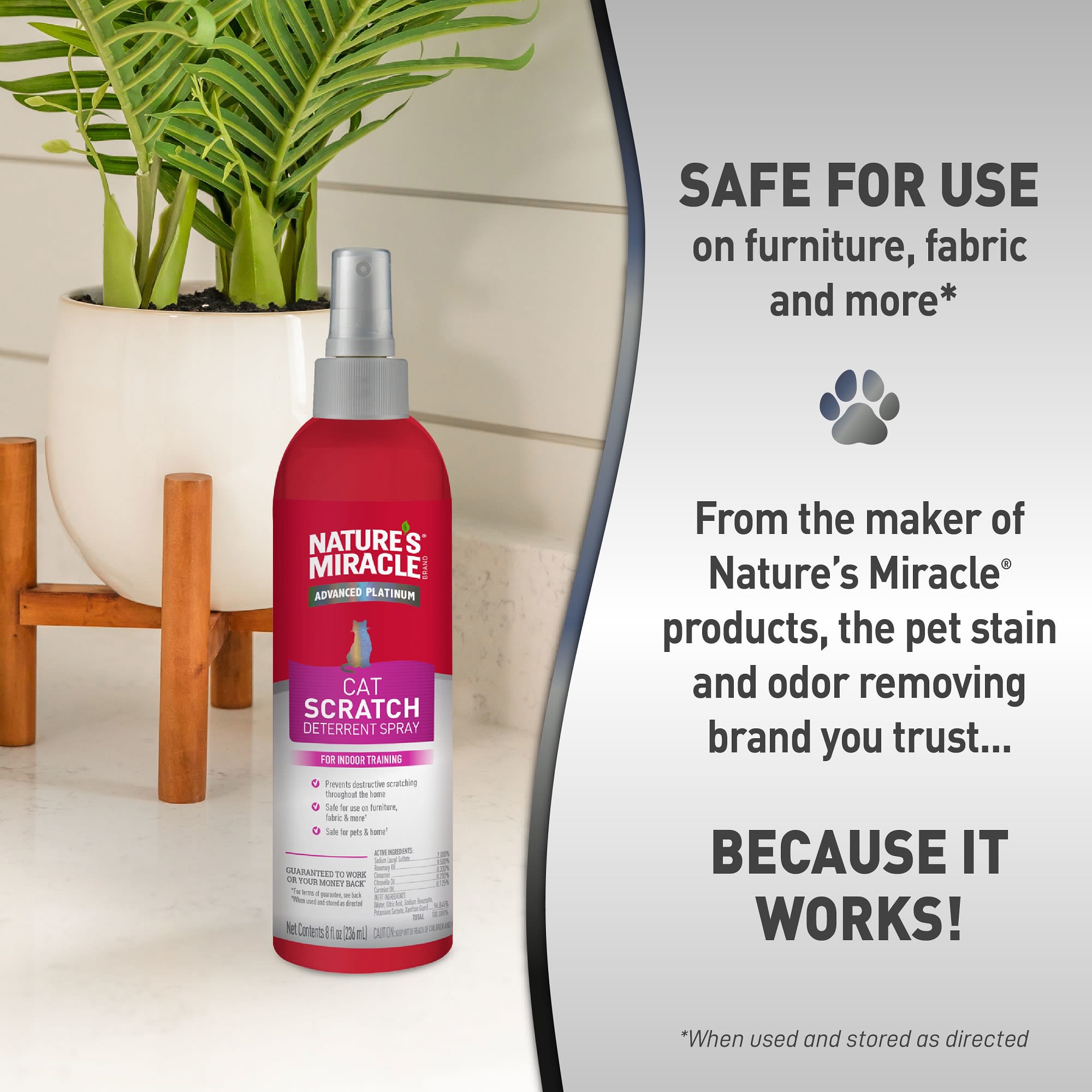 Nature's Miracle Advanced Platinum Scratch Deterrent Cat Spray 8 fl. oz., 8 FZ