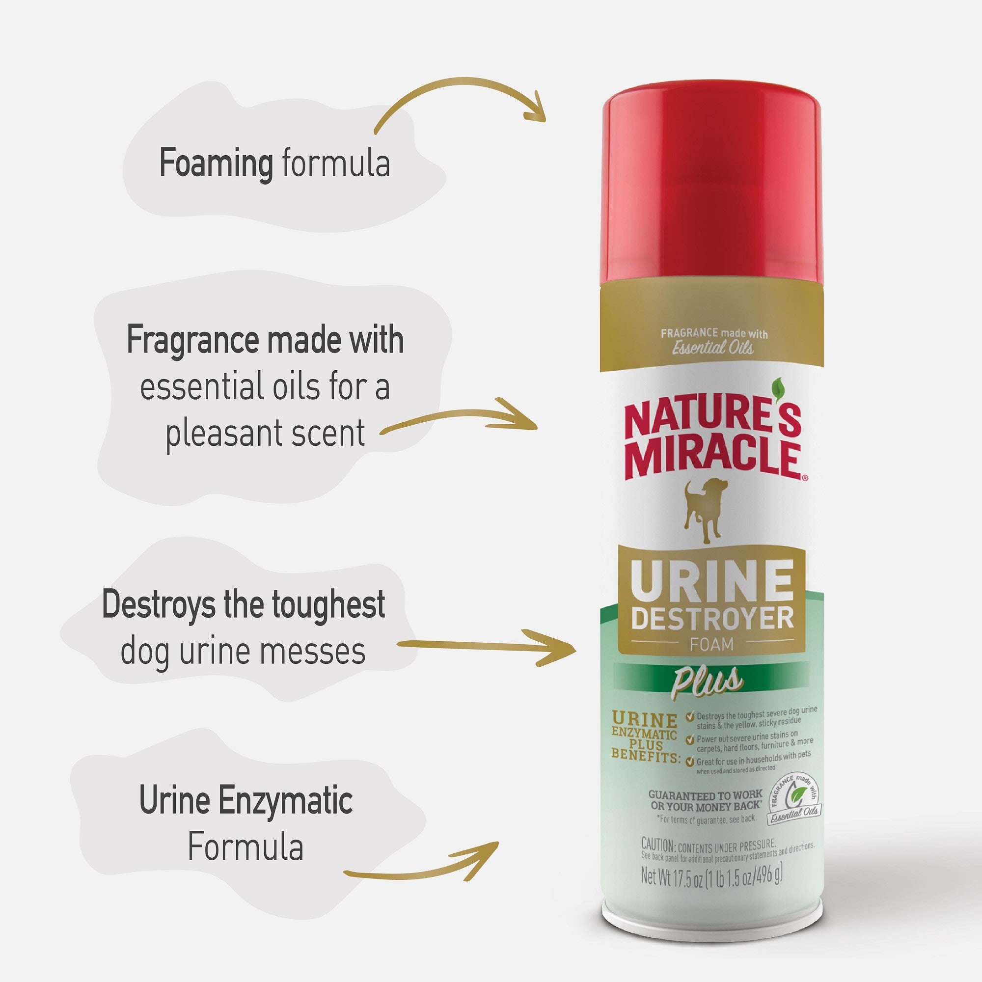 Nature's Miracle Dog Urine Destroyer Plus Foam 17.5 oz