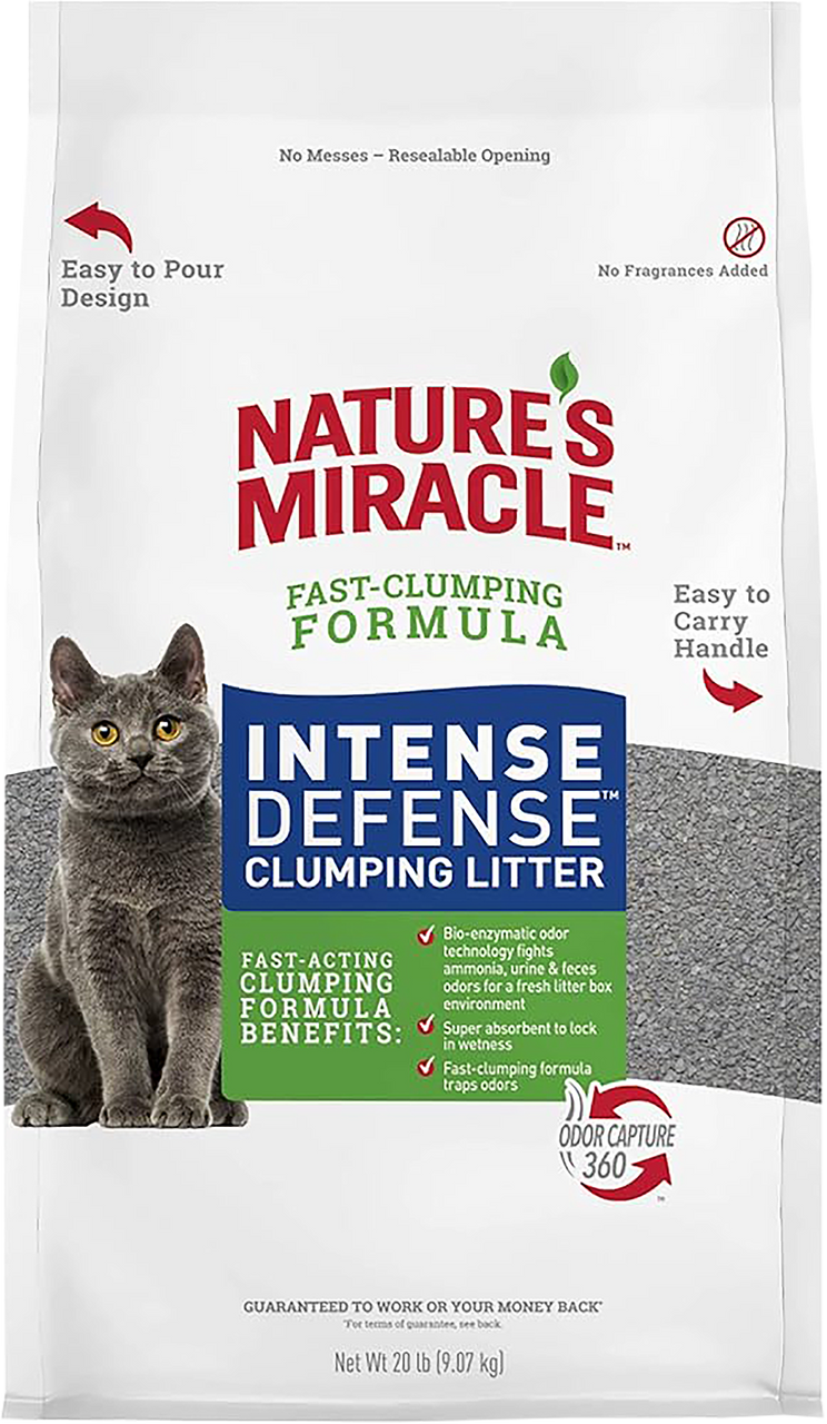 Nature's Miracle Intense Defense Fragrance Free Clumping Litter 20lb