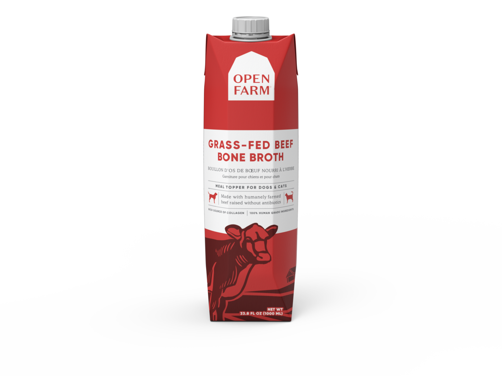 OPEN FARM Dog & Cat - Grass-Fed Beef Bone Broth 33.8 oz