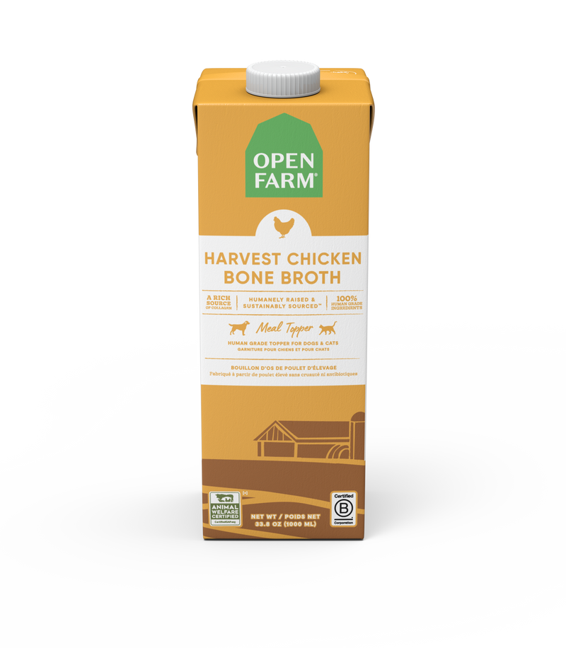 OPEN FARM Dog & Cat - Harvest Chicken Bone Broth for Dogs - 33.8 oz