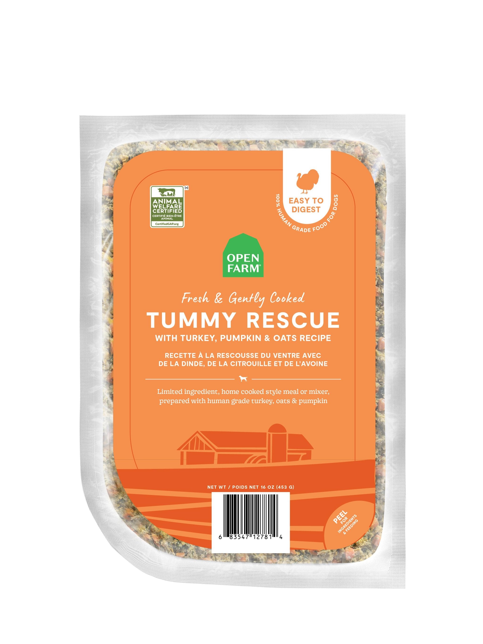 OPEN FARM DOG FROZEN GENTLY COOKED TUMMY RESCUE 16OZ