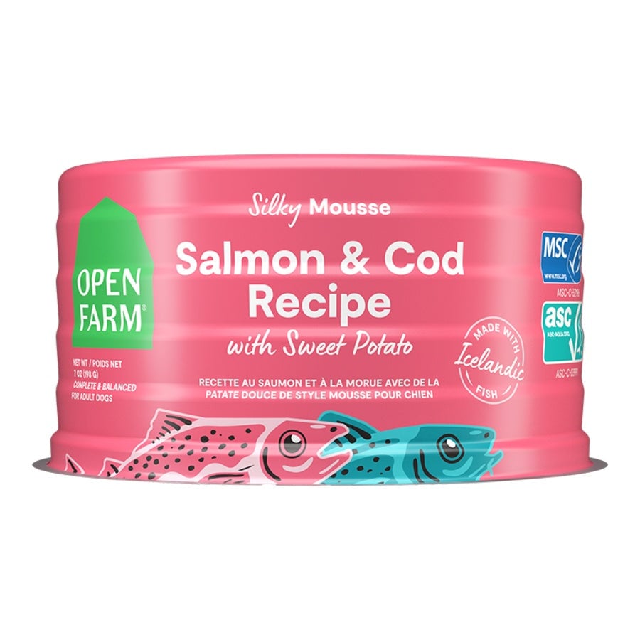 Open Farm Silky Mousse Salmon & Cod with Sweet Potato 7oz canned dog food