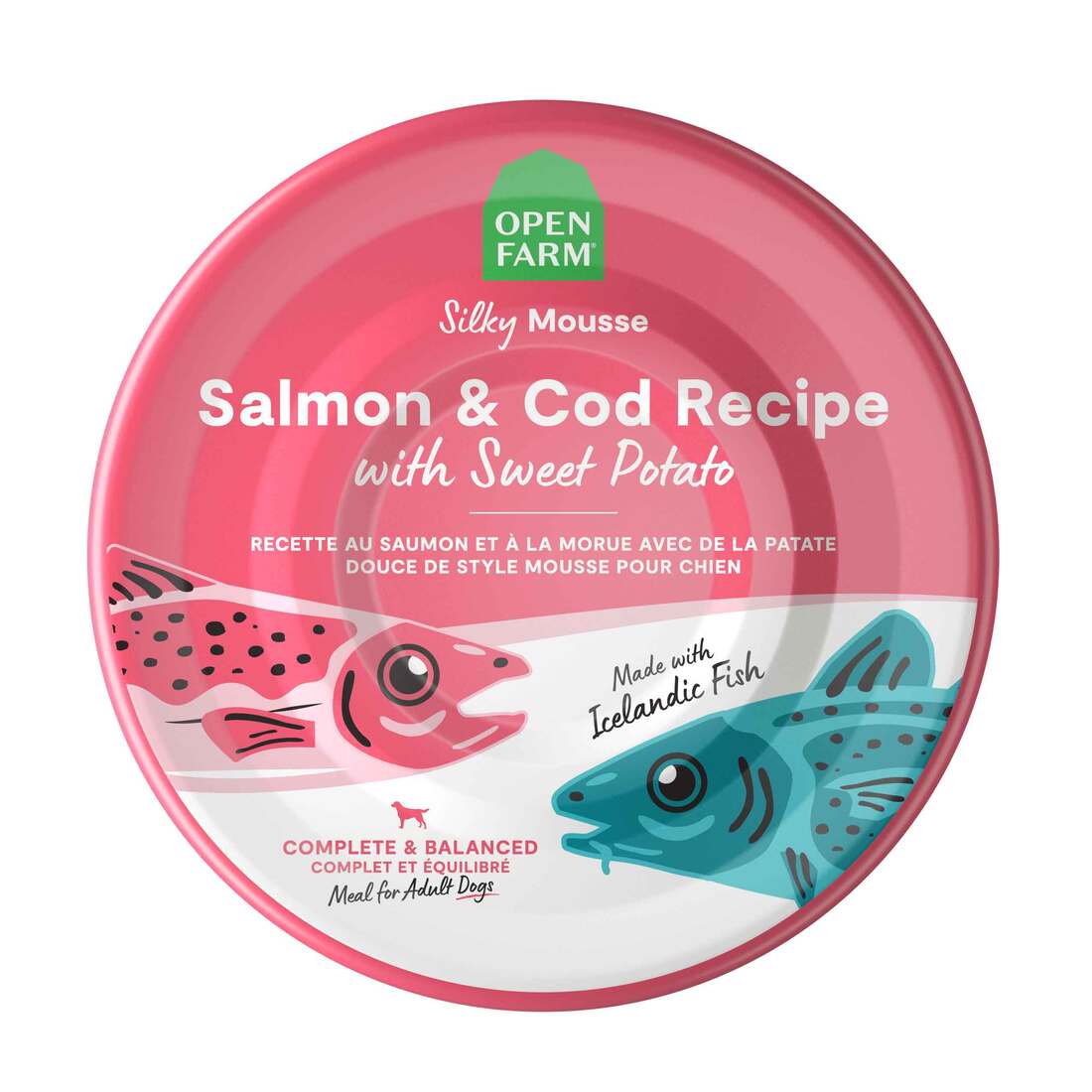 Open Farm Silky Mousse Salmon & Cod with Sweet Potato 7oz canned dog food