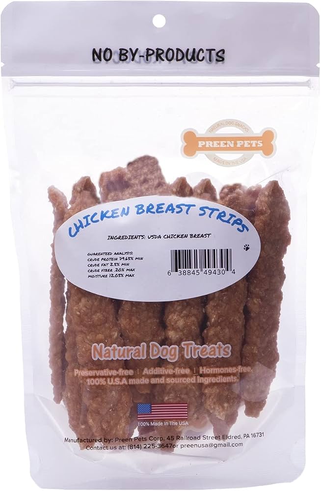 Preen Pets - Chicken Breast Strips Dog Treats 4oz
