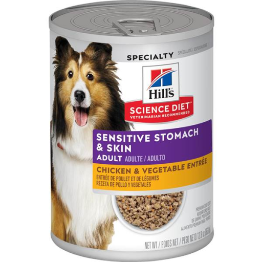 HILLS SCIENCE DIET Dog - Sensitive Stomach & Skin Chicken & Vegetable Entree 12.8 oz