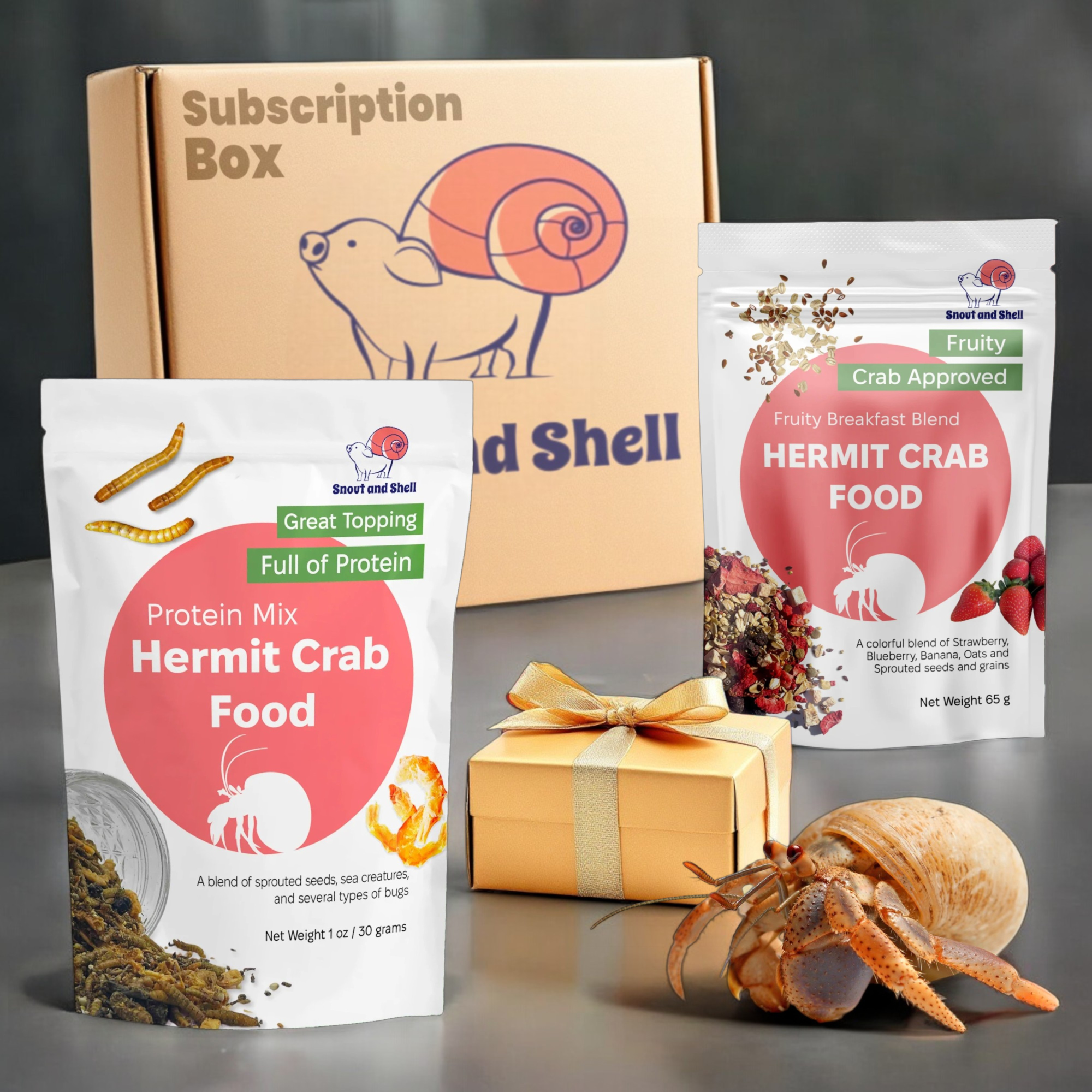 Snout and Shell Hermit Crab Food - Protein Mix