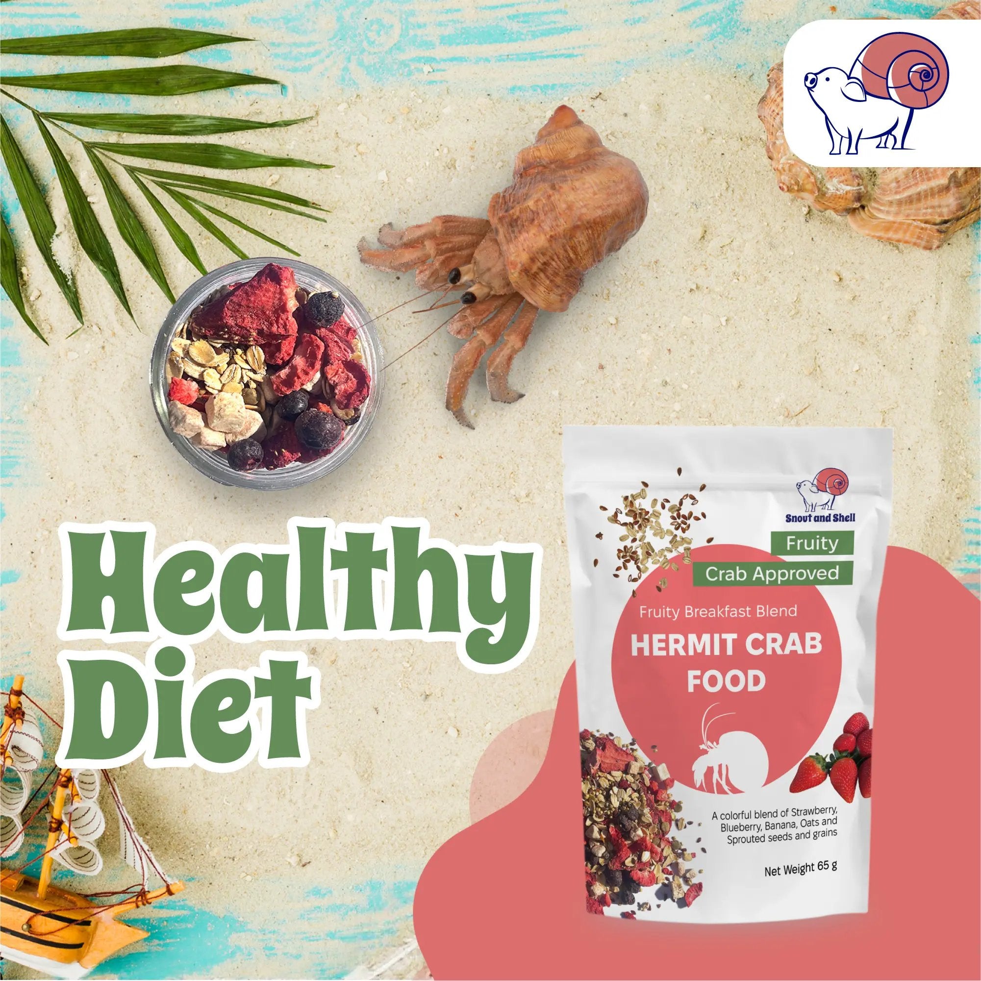 Snout and Shell Hermit Crab Food - Protein Mix