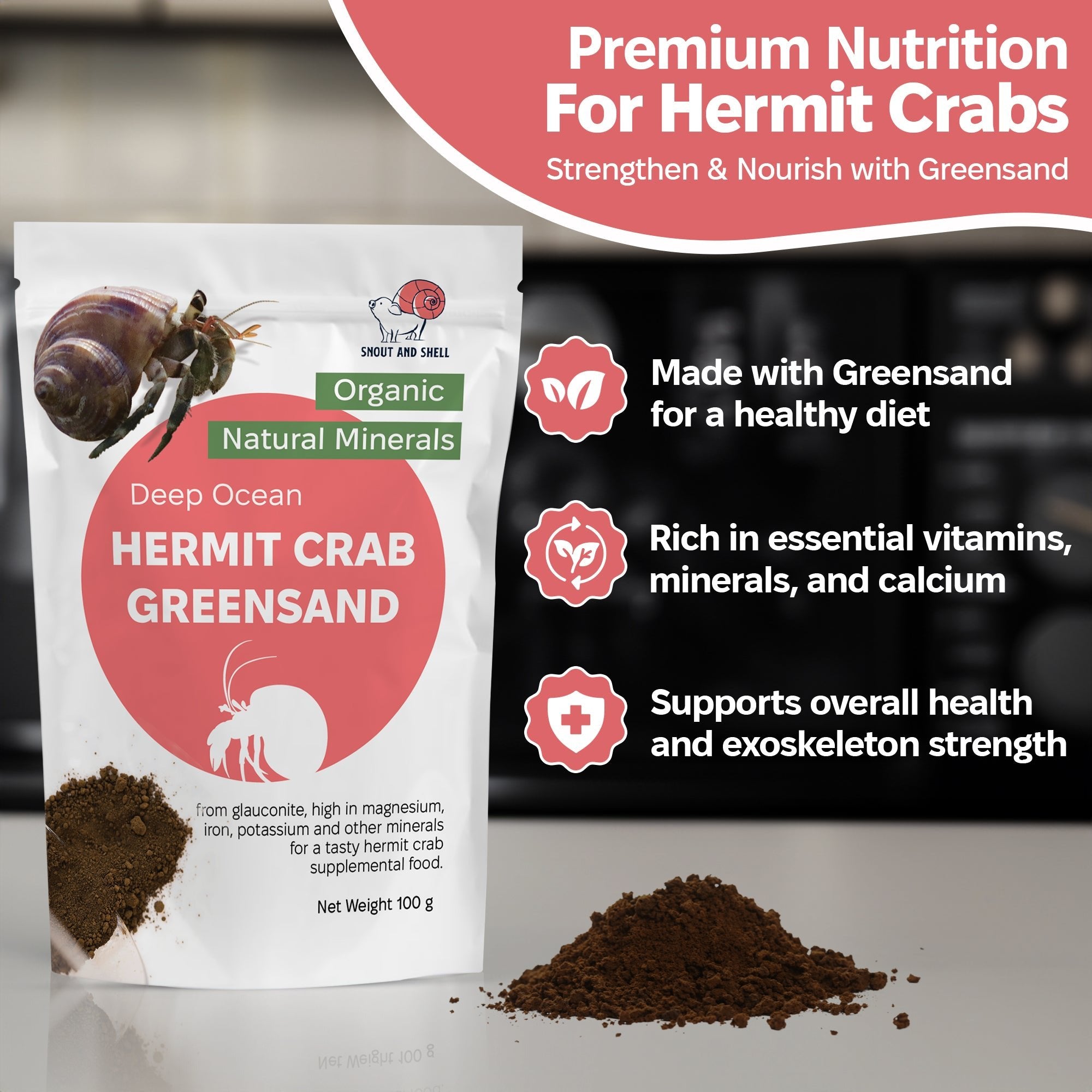 Snout and Shell Hermit Crab Supplement - Greensand